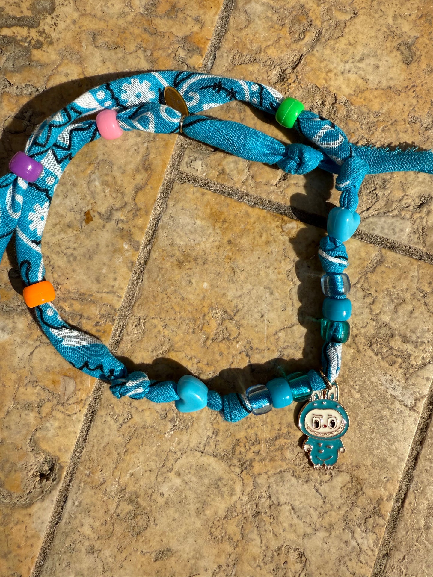 AXEL // Blue Handmade Bandana Necklace