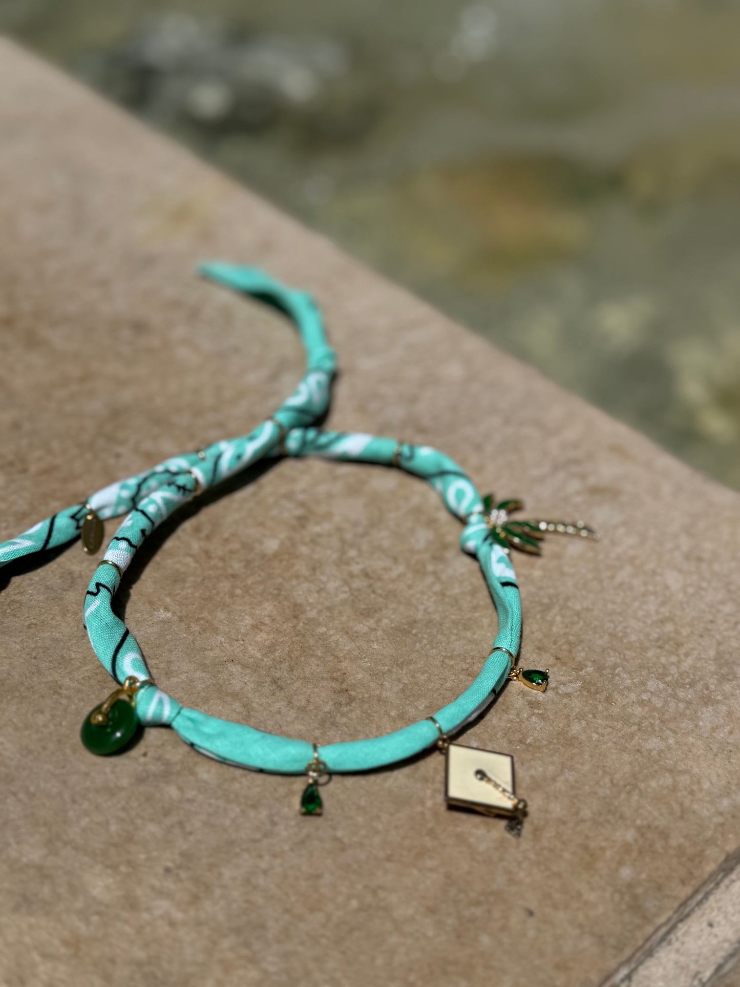 CA GRAD // Turquoise Handmade Bandana Necklace