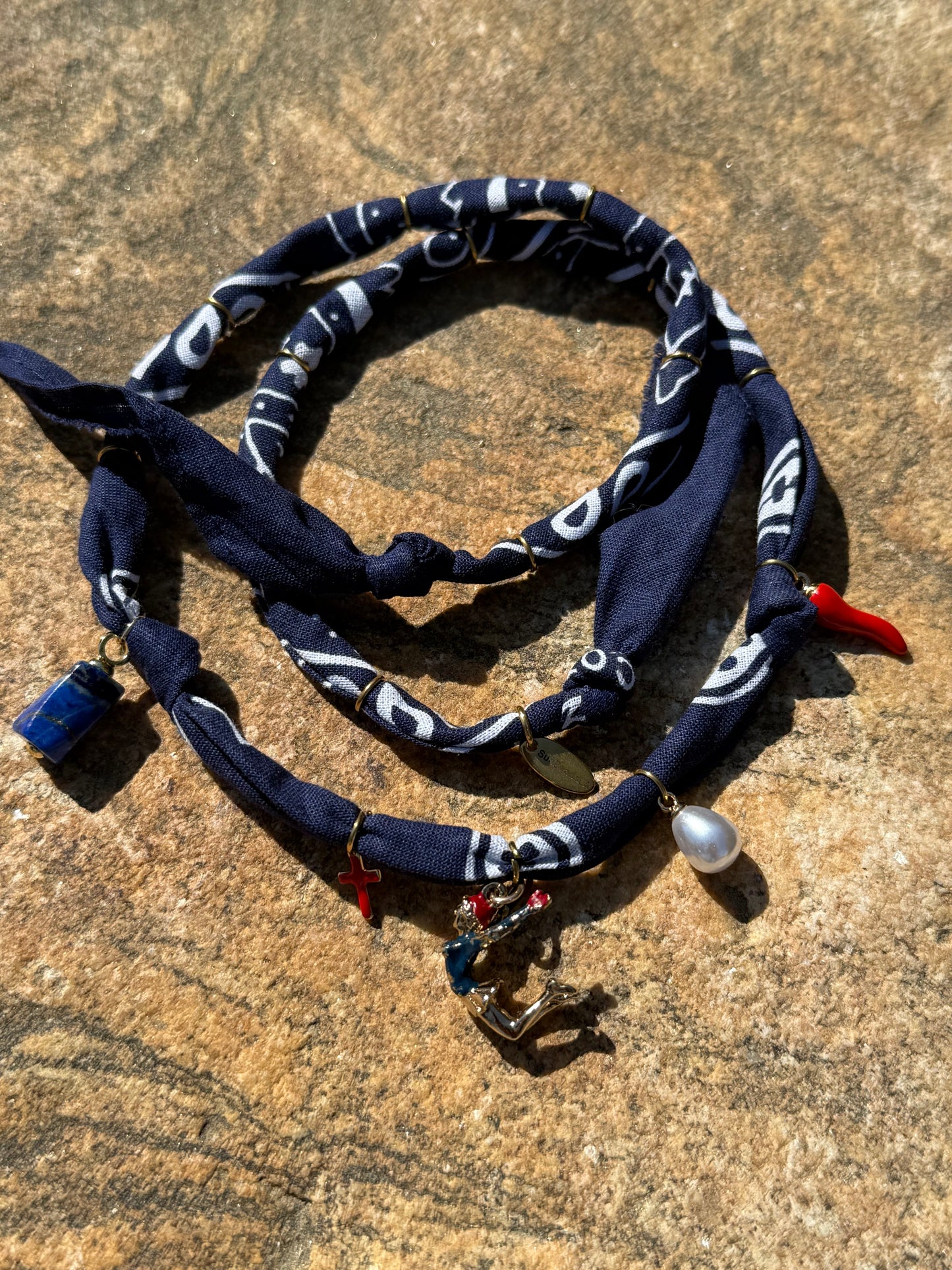 SIMONE BILES // Marine Blue Handmade Bandana Necklace