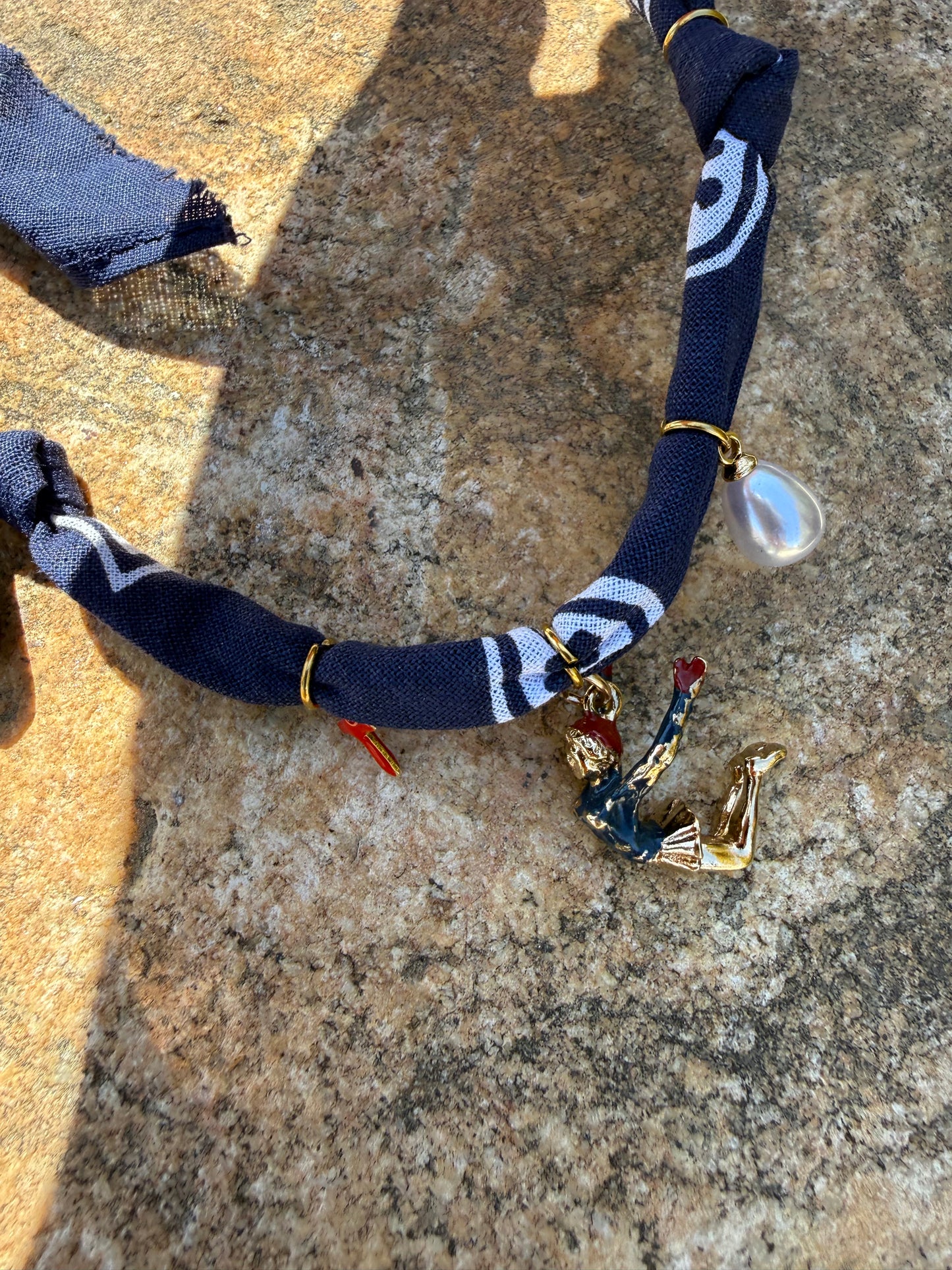 SIMONE BILES // Marine Blue Handmade Bandana Necklace