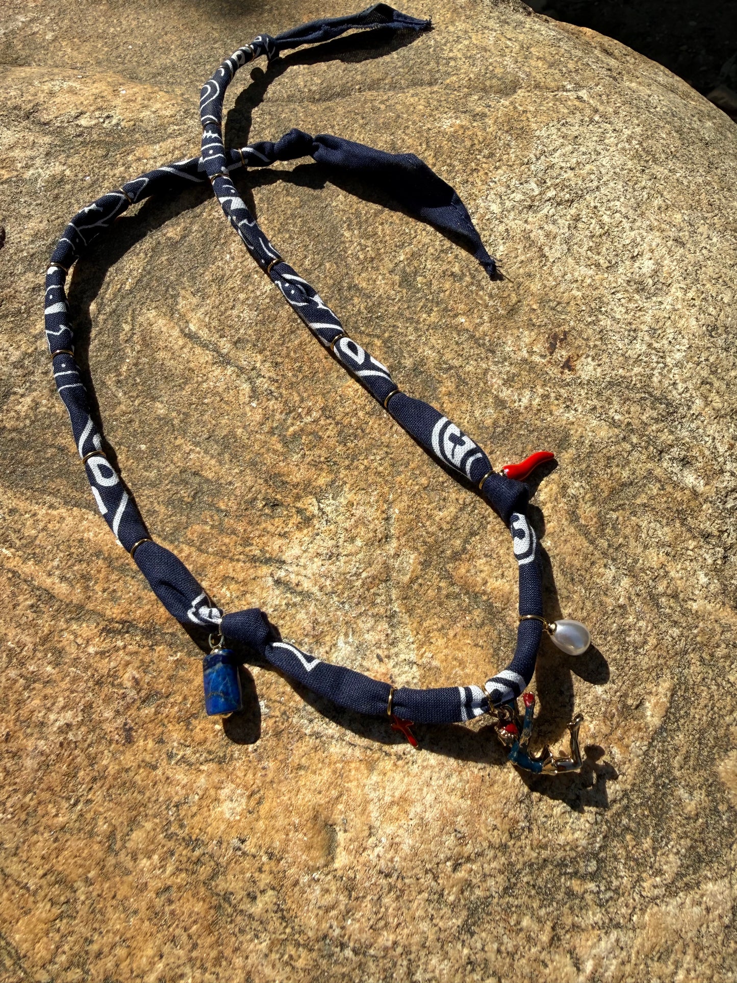 SIMONE BILES // Marine Blue Handmade Bandana Necklace