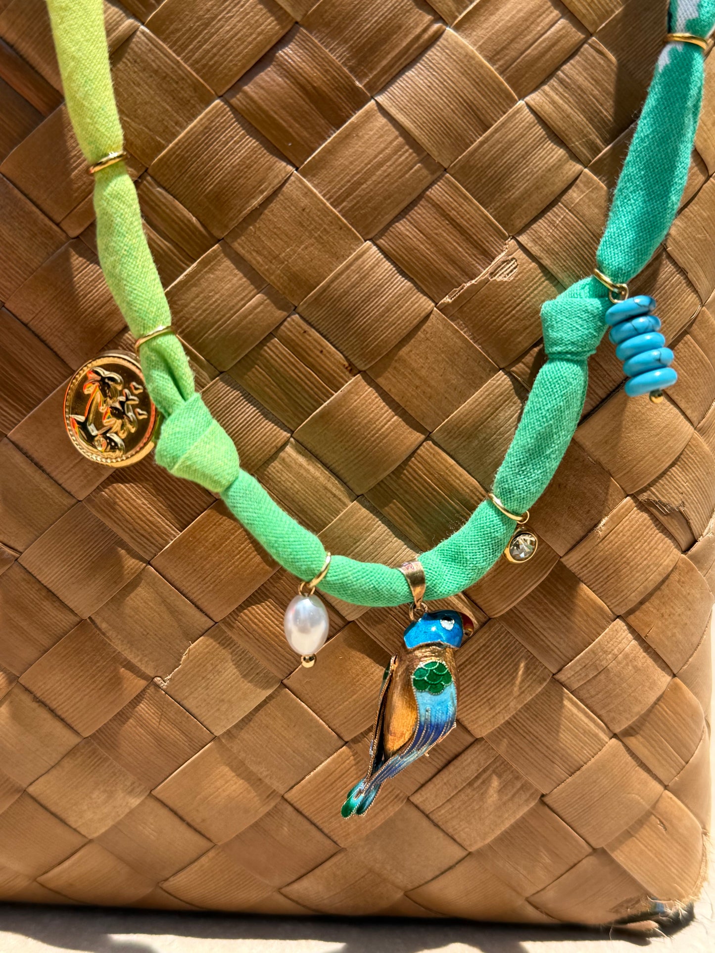 TROPICO  // Gradient Blue Green Handmade Bandana Necklace