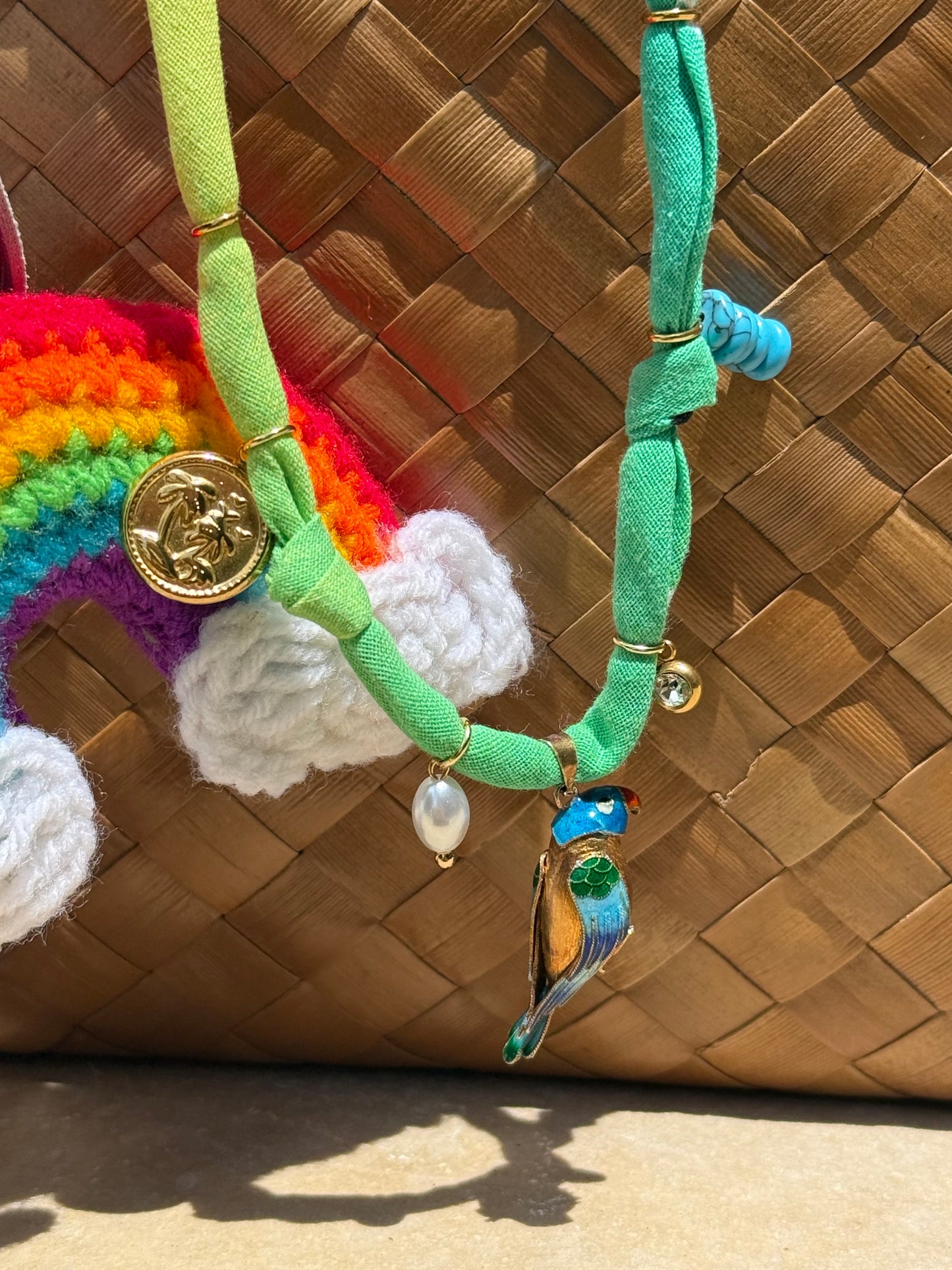 TROPICO  // Gradient Blue Green Handmade Bandana Necklace