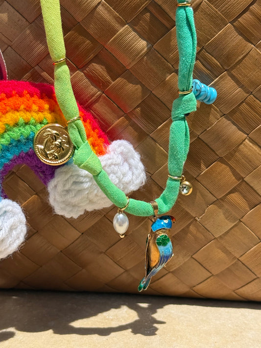 TROPICO  // Gradient Blue Green Handmade Bandana Necklace