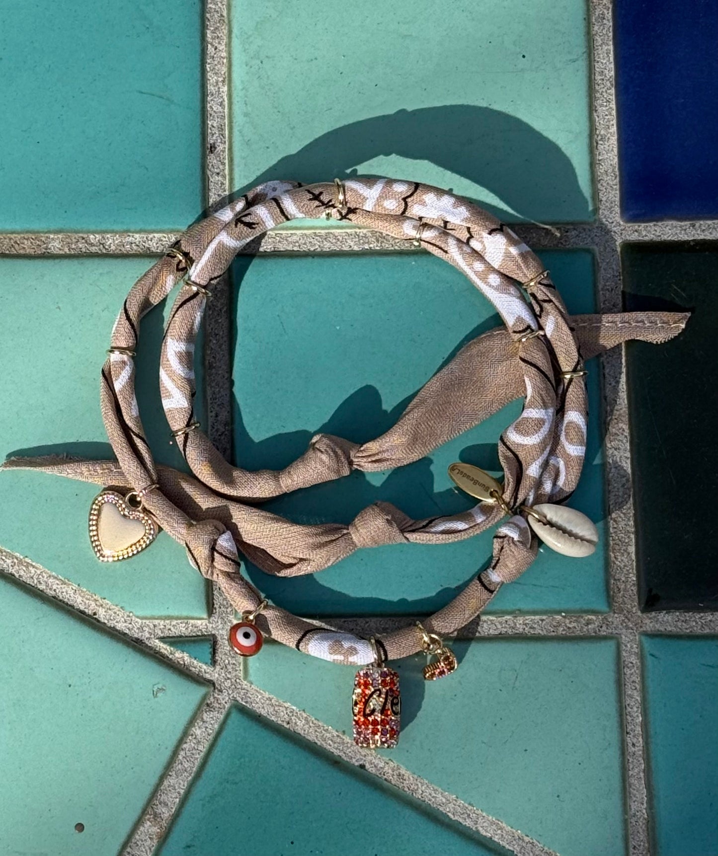 BOIS LA CROIX // Beige Handmade Bandana Necklace