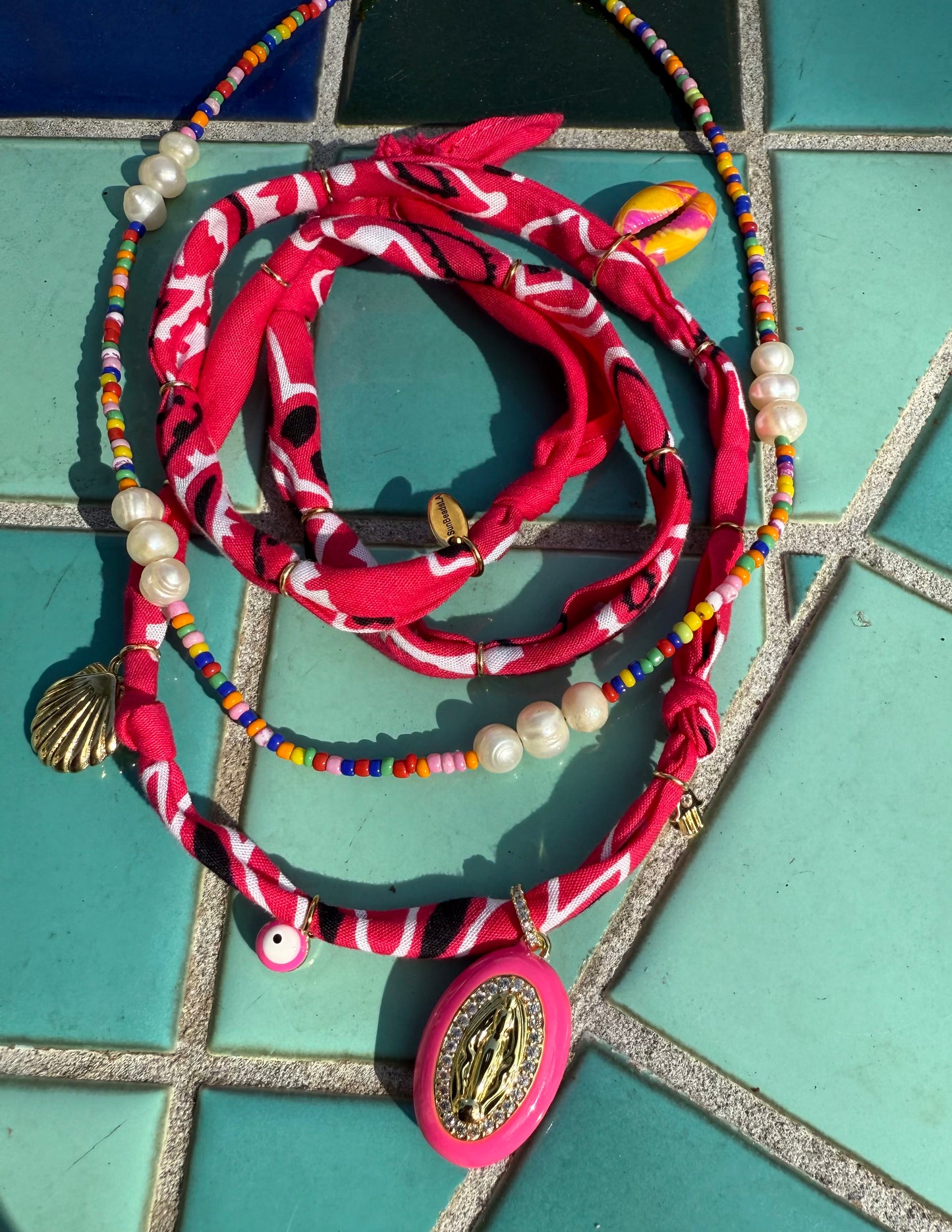 Madona PINK // Hot Pink Handmade Bandana Necklace