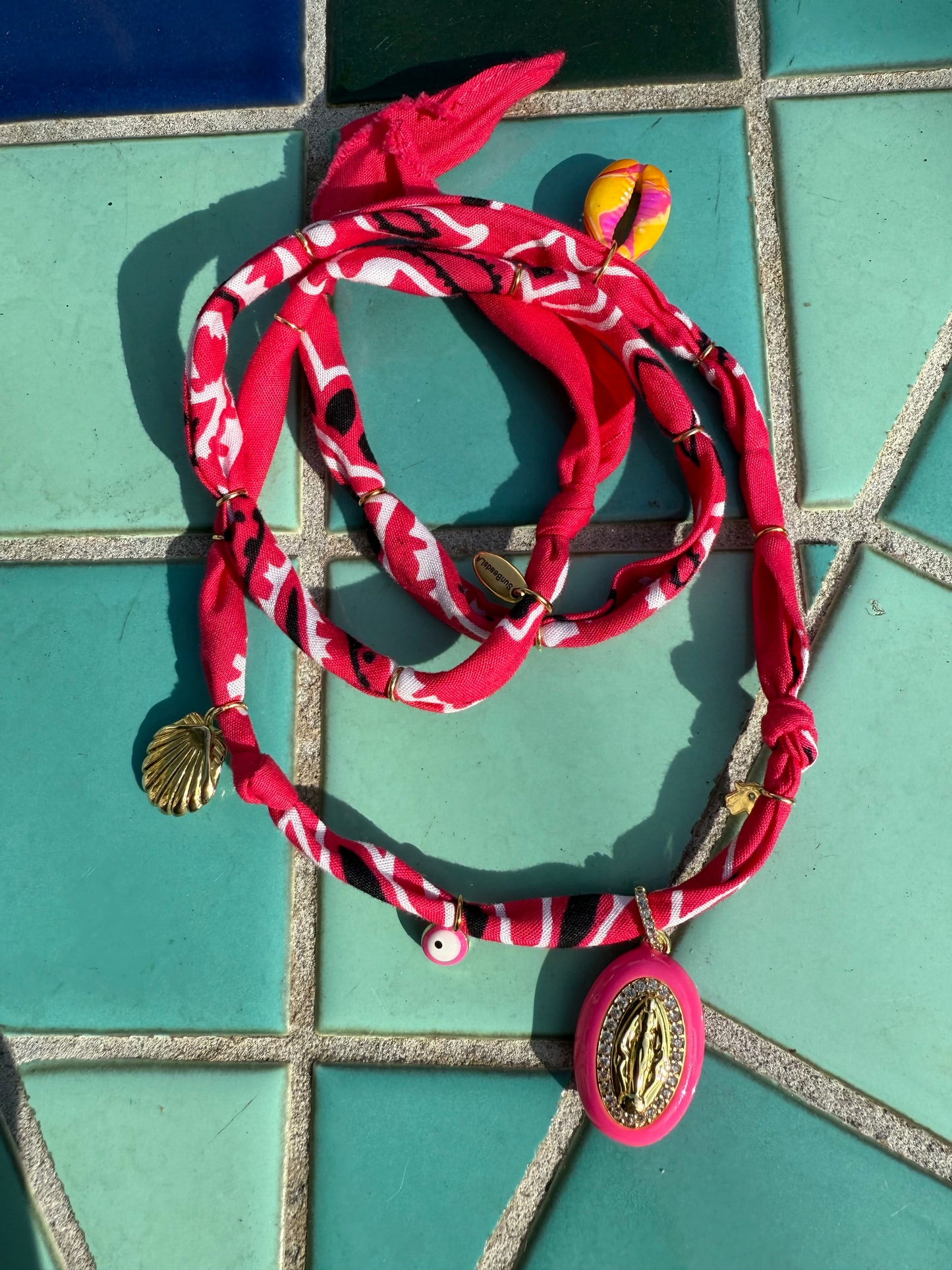 Madona PINK // Hot Pink Handmade Bandana Necklace