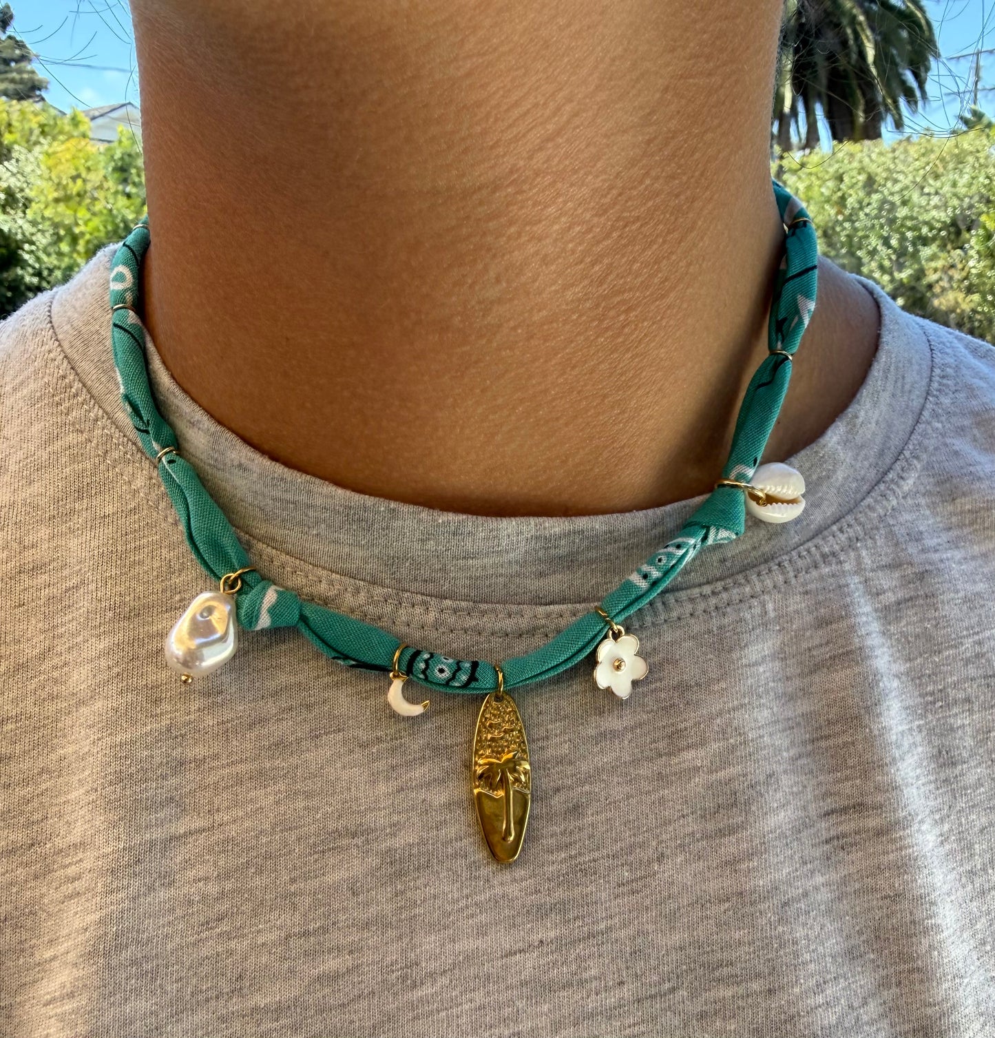 À VENICE  // Deep Turquoise Handmade Bandana Necklace