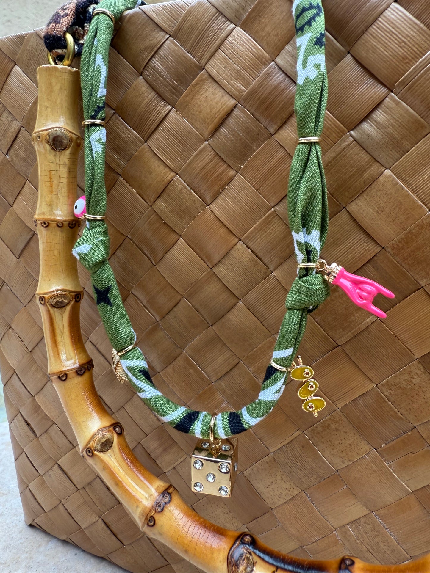 EXTRA DIRTY // Green Olive Handmade Bandana Necklace