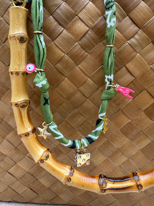 EXTRA DIRTY // Green Olive Handmade Bandana Necklace