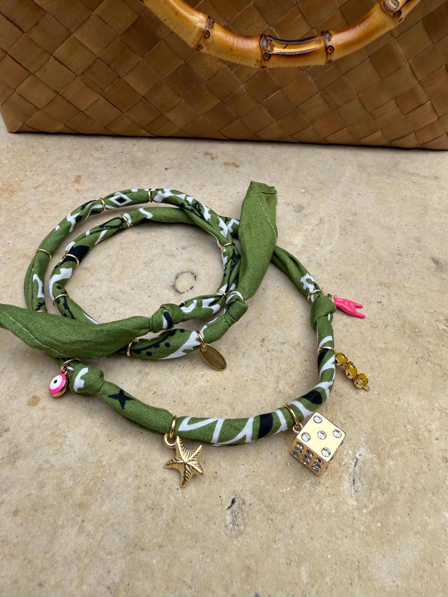 EXTRA DIRTY // Green Olive Handmade Bandana Necklace