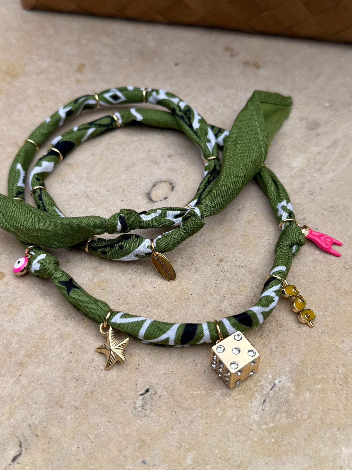 EXTRA DIRTY // Green Olive Handmade Bandana Necklace