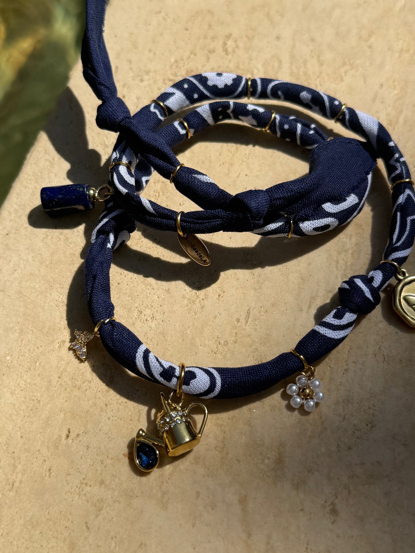 WATER CAN // Marine Blue Handmade Bandana Necklace