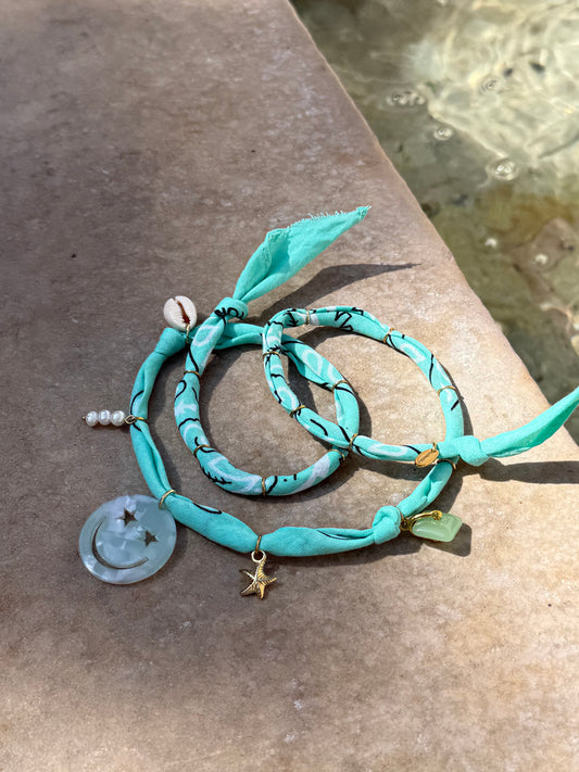 SMILEY #8// Minty Green Handmade Bandana Necklace