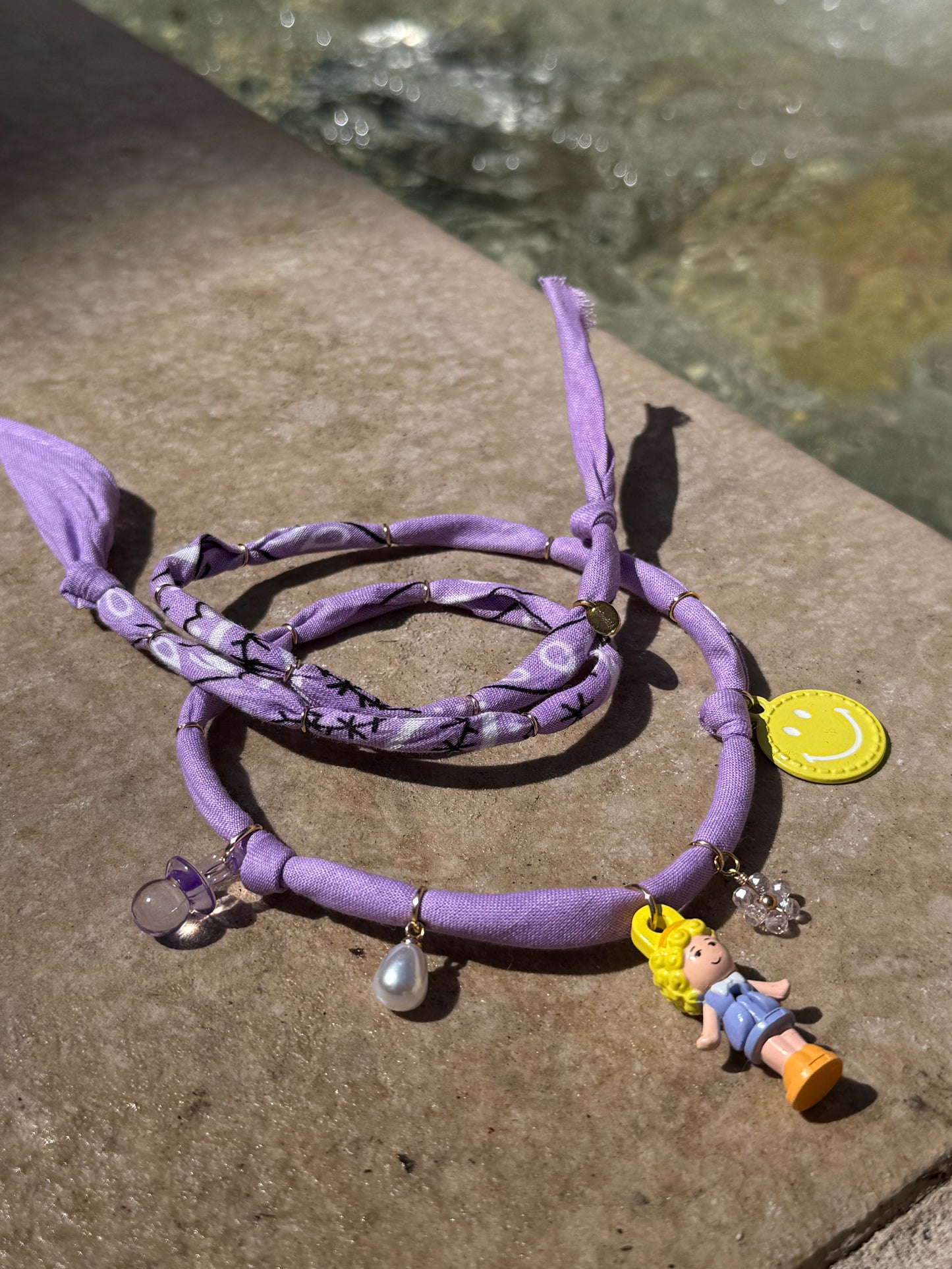 POLLY // Lavender Handmade Bandana Necklace