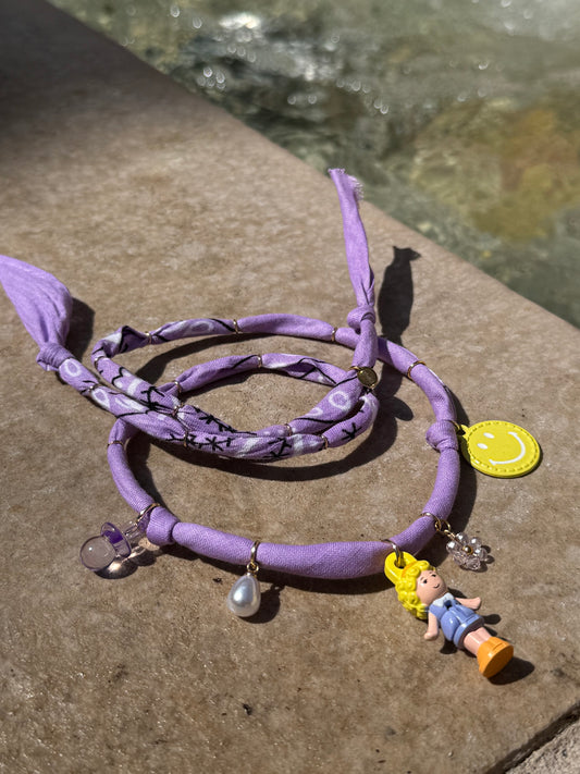 POLLY // Lavender Handmade Bandana Necklace