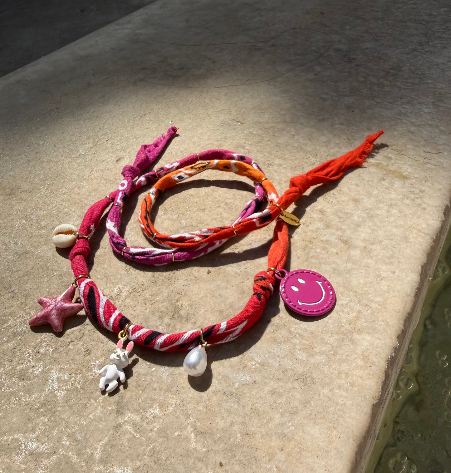 LAPIN CRETIN // Gradient Red & Purple Handmade Bandana Necklace