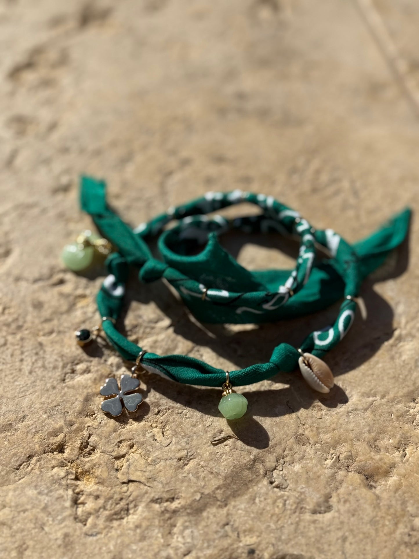 LUCKY CLOVER // Green Forest Handmade Bandana Necklace