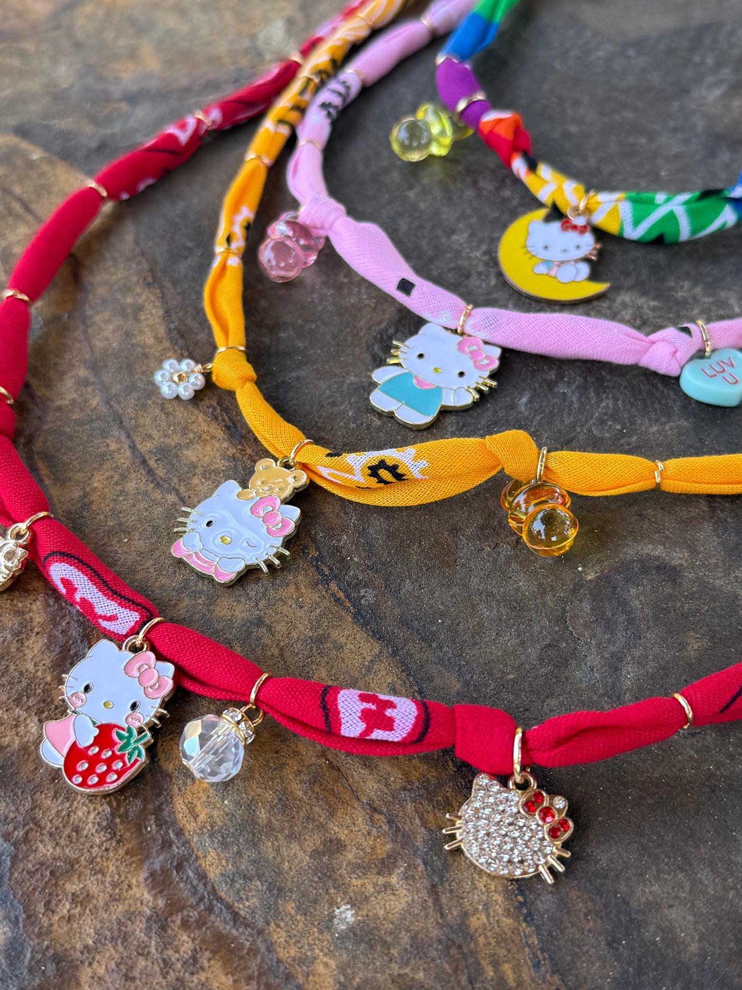 KIDS KITTY // Candy Pink Handmade Bandana Necklace