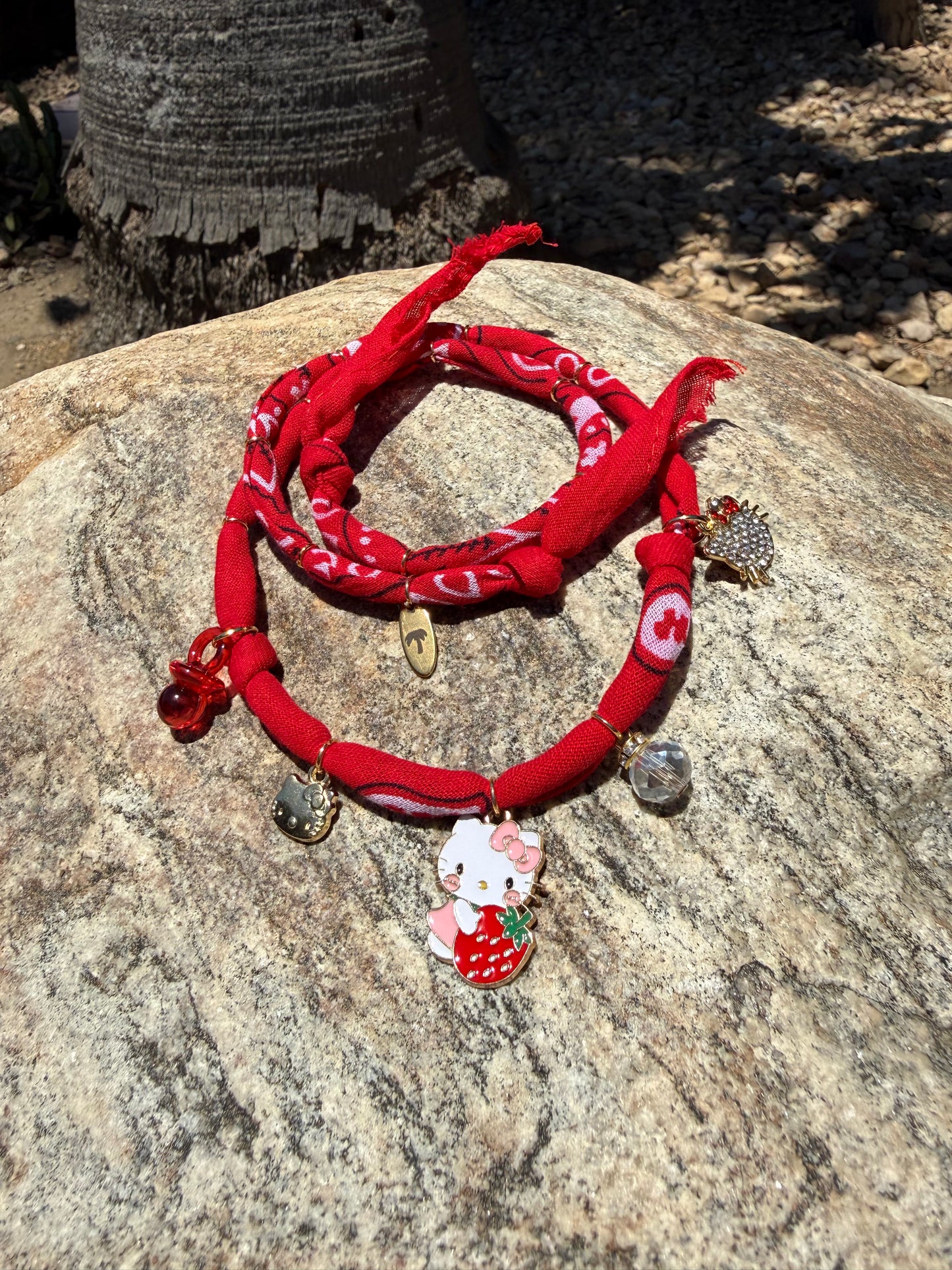 KIDS KITTY // Red Handmade Bandana Necklace