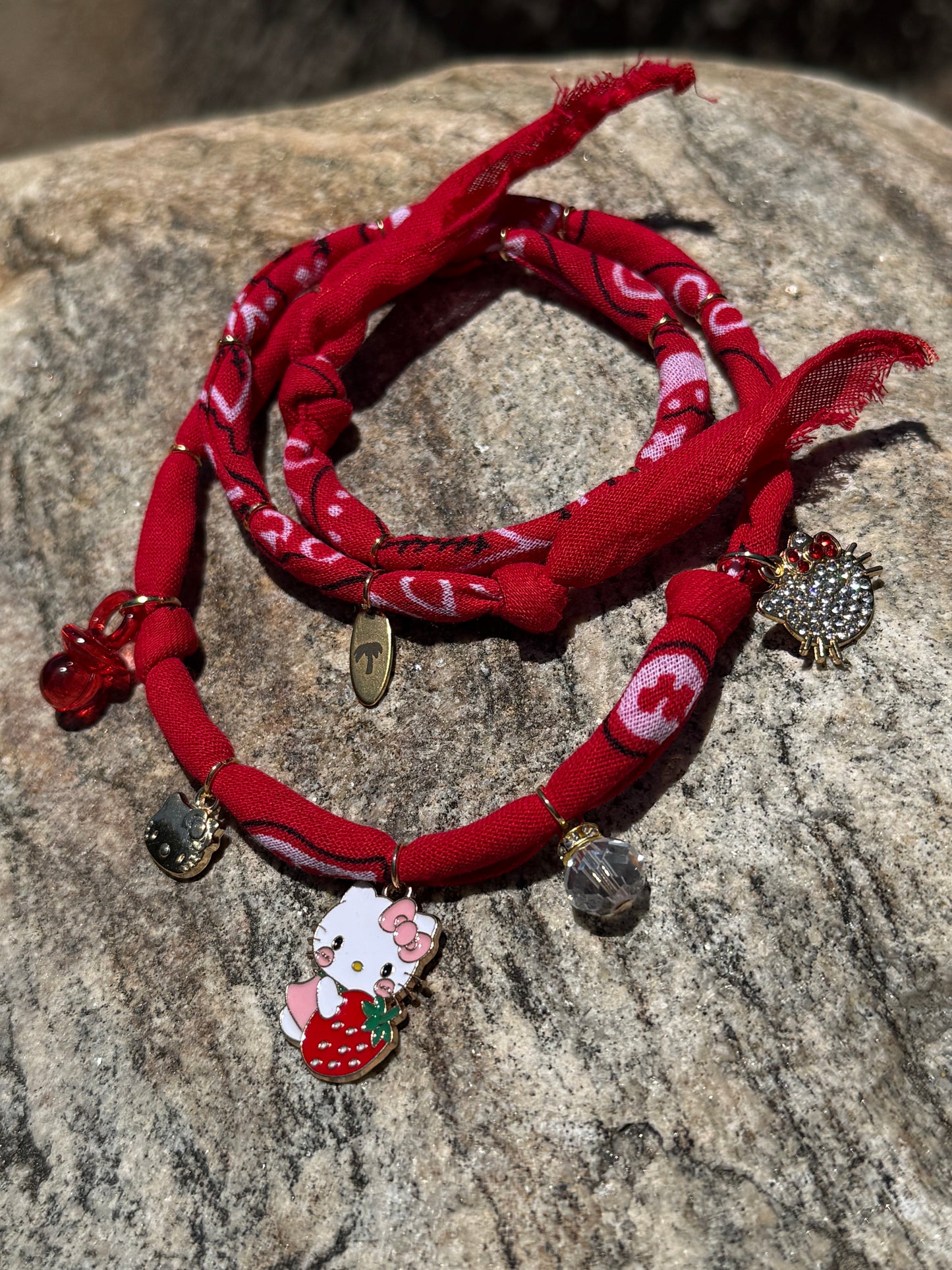 KIDS KITTY // Red Handmade Bandana Necklace