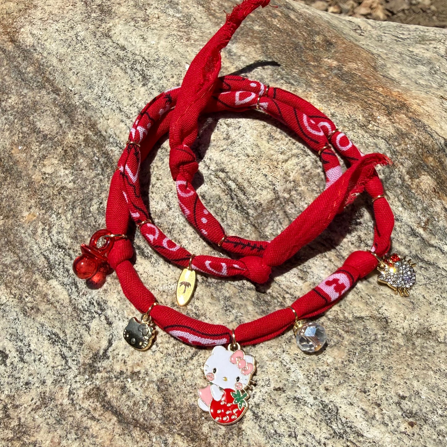 KIDS KITTY // Red Handmade Bandana Necklace