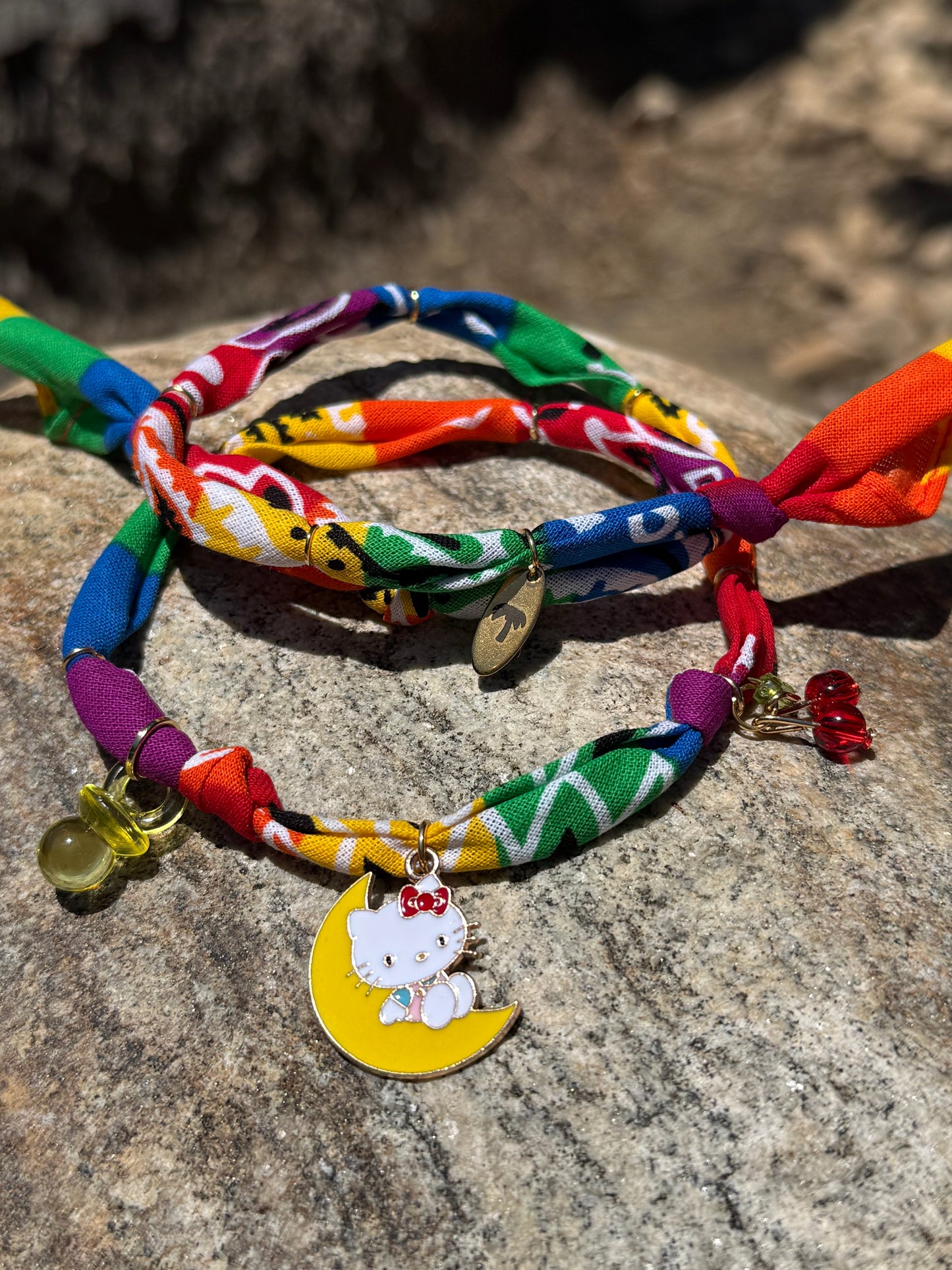 KIDS KITTY // Rainbow Handmade Bandana Necklace