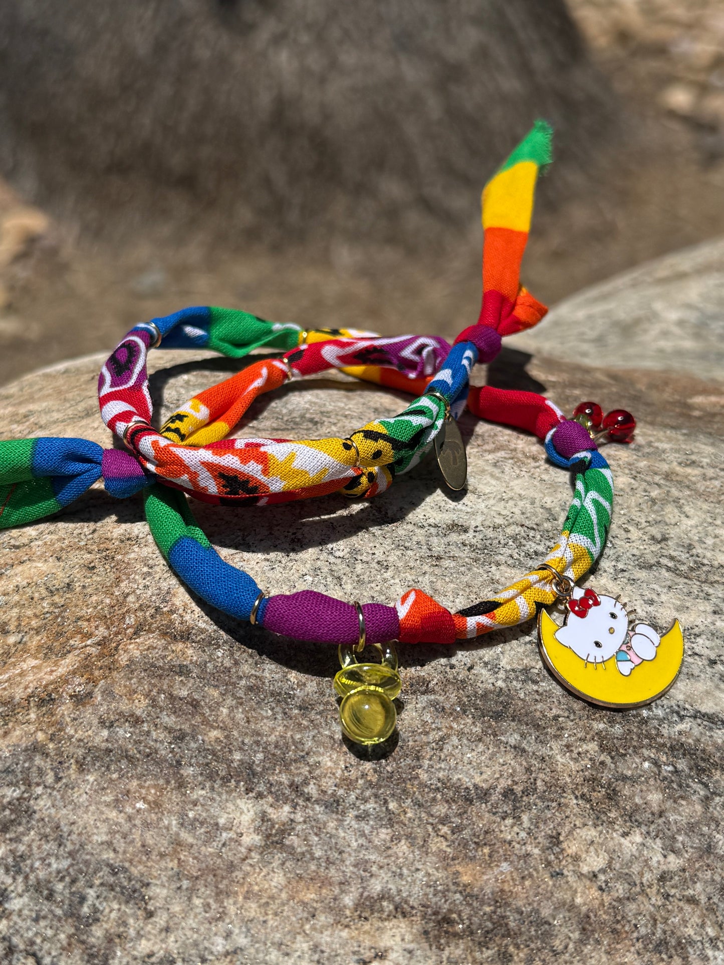 KIDS KITTY // Rainbow Handmade Bandana Necklace