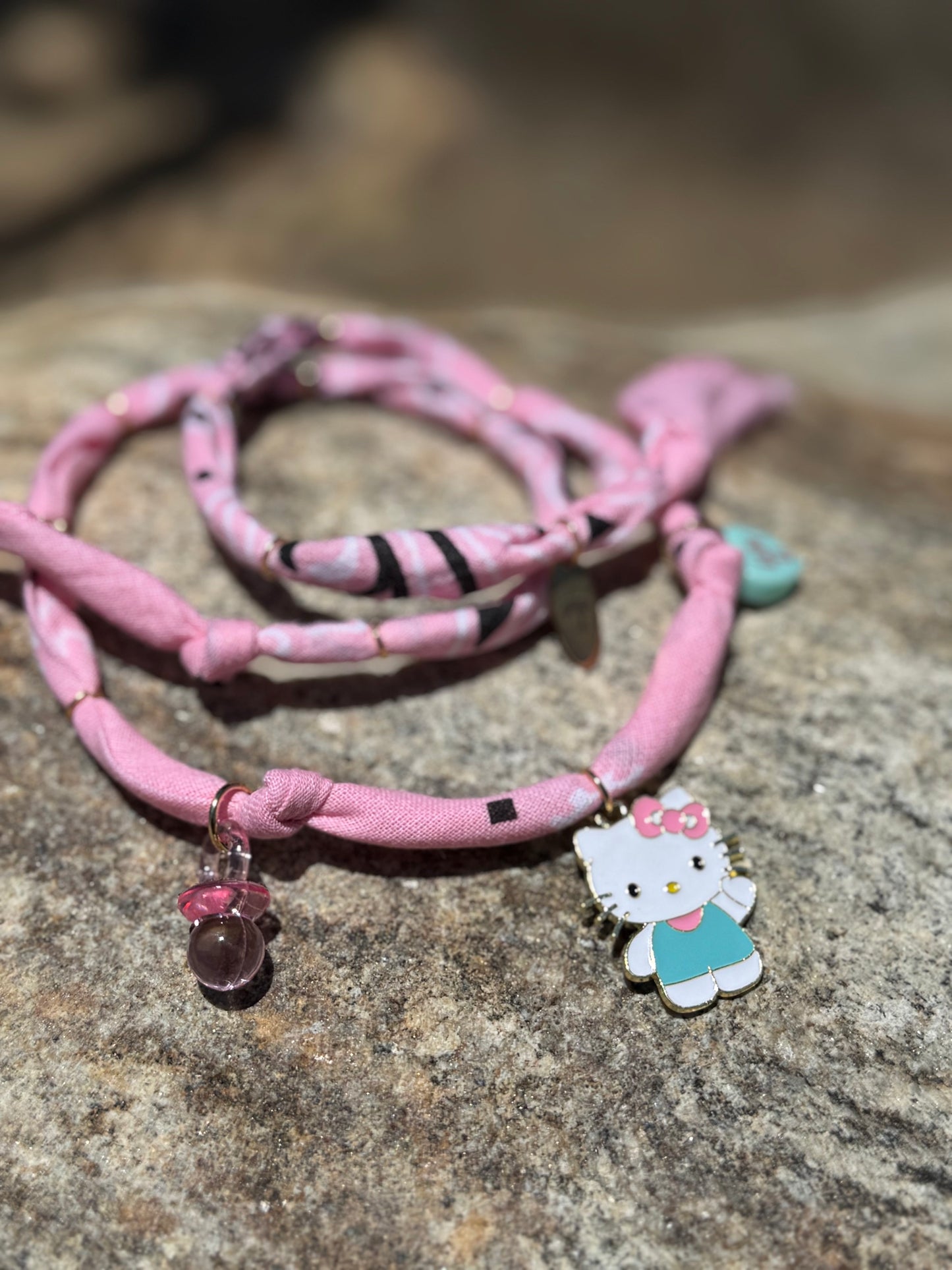 KIDS KITTY // Candy Pink Handmade Bandana Necklace