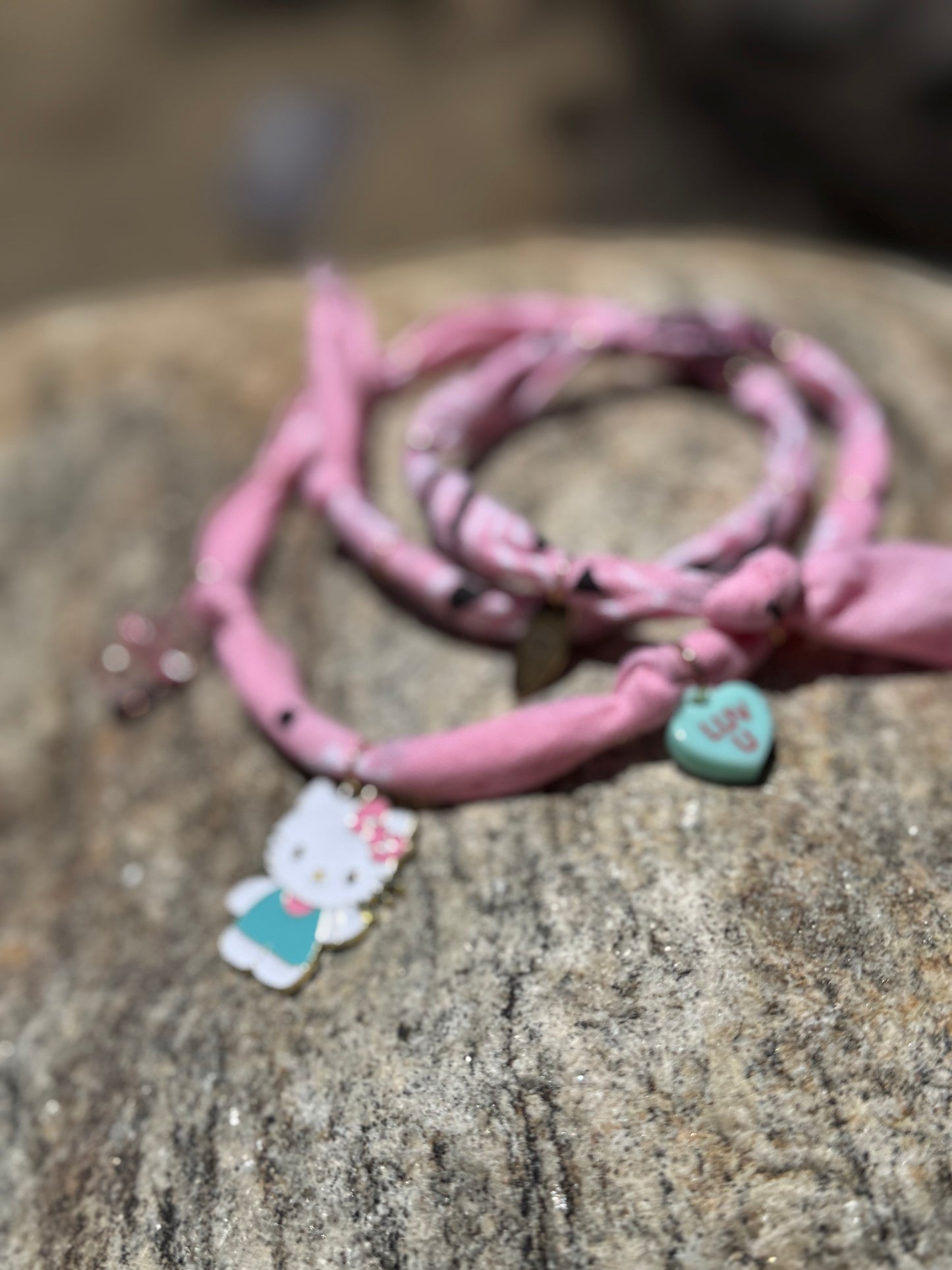 KIDS KITTY // Candy Pink Handmade Bandana Necklace