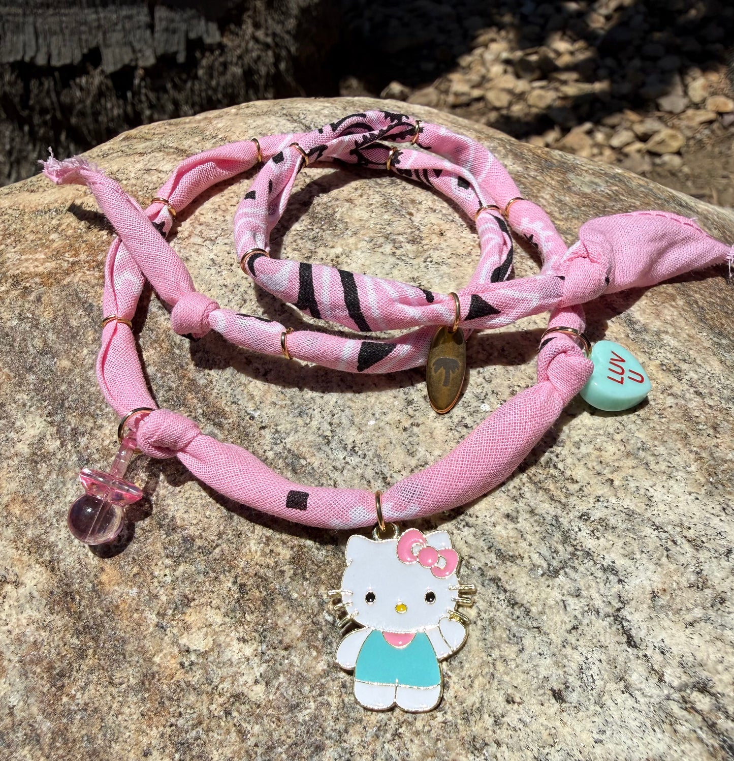 KIDS KITTY // Candy Pink Handmade Bandana Necklace