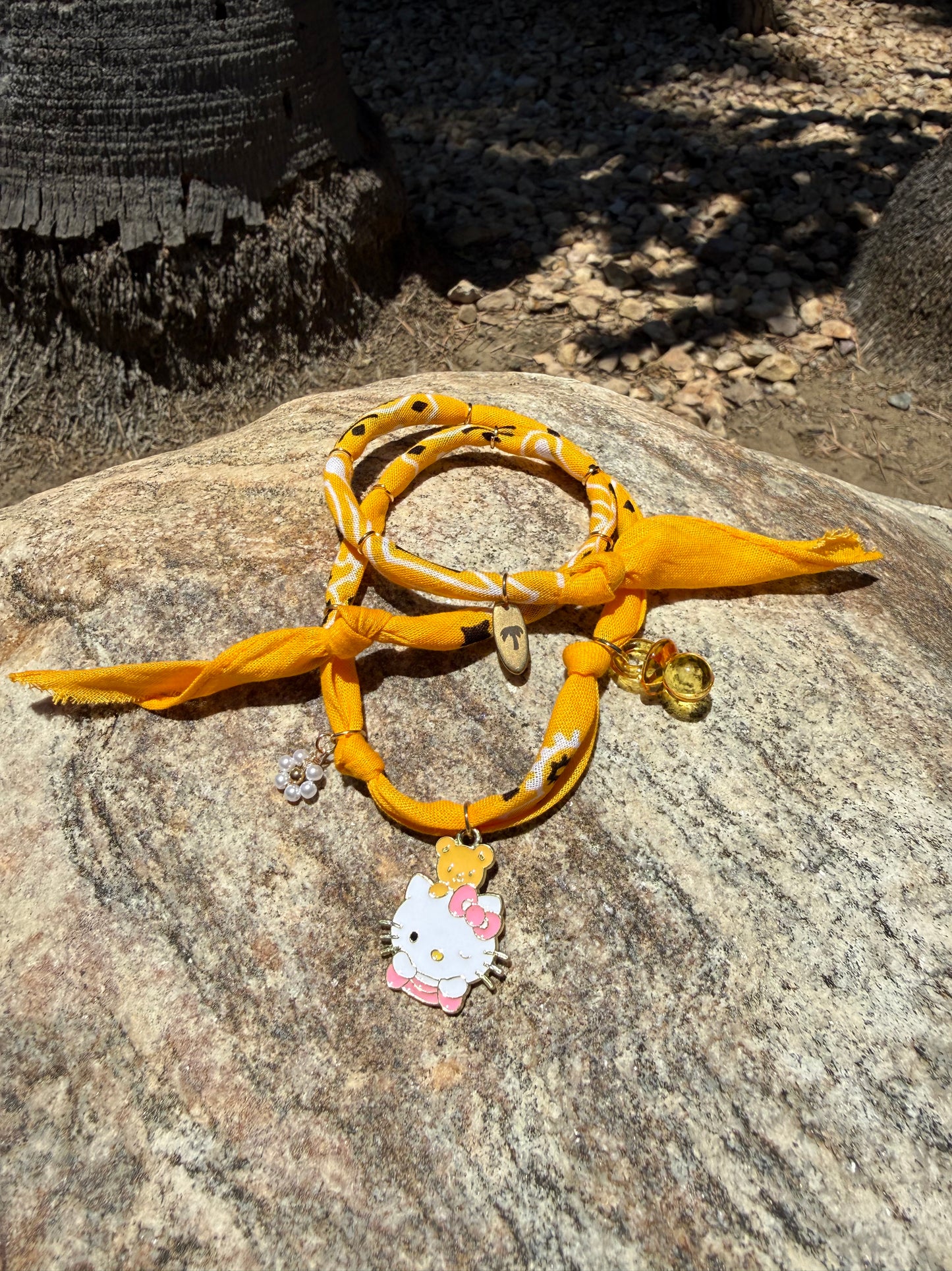 KIDS KITTY // Orange Yellow Handmade Bandana Necklace