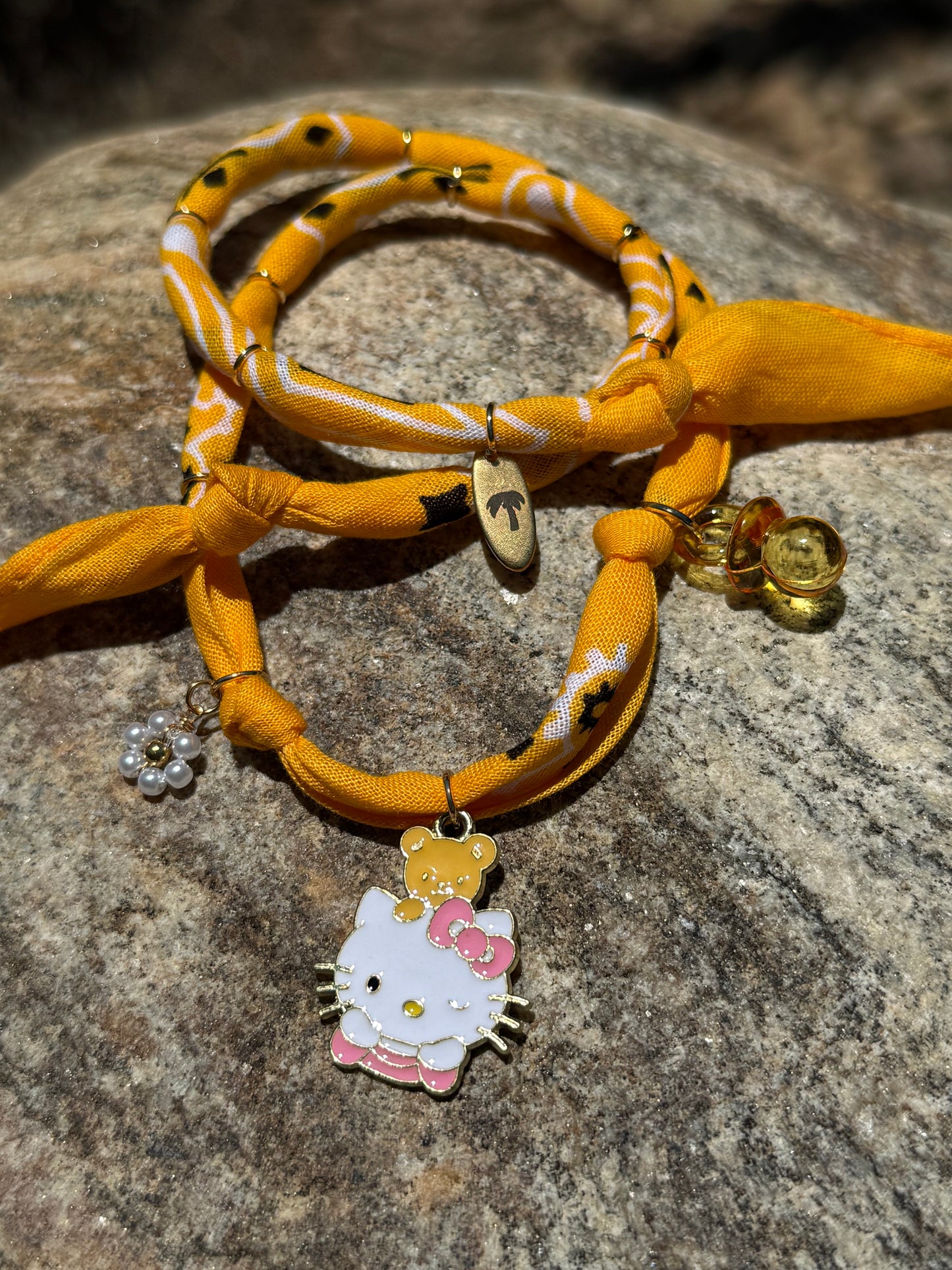 KIDS KITTY // Orange Yellow Handmade Bandana Necklace