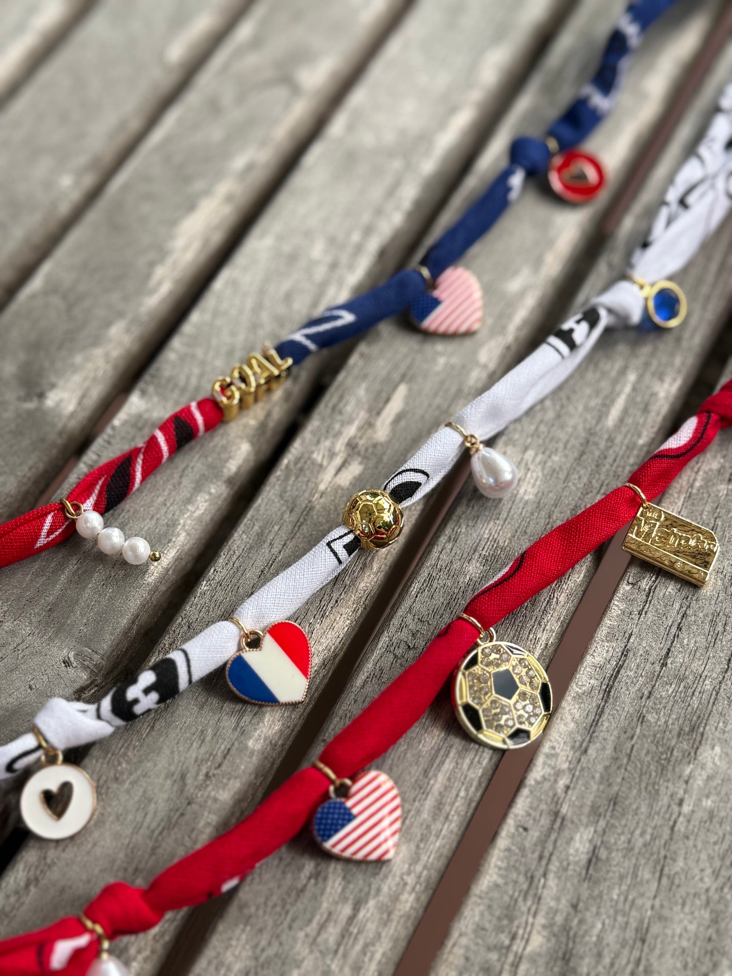 WORLD CUP FRANCE LOVE // Bicolor Handmade Bandana Necklace