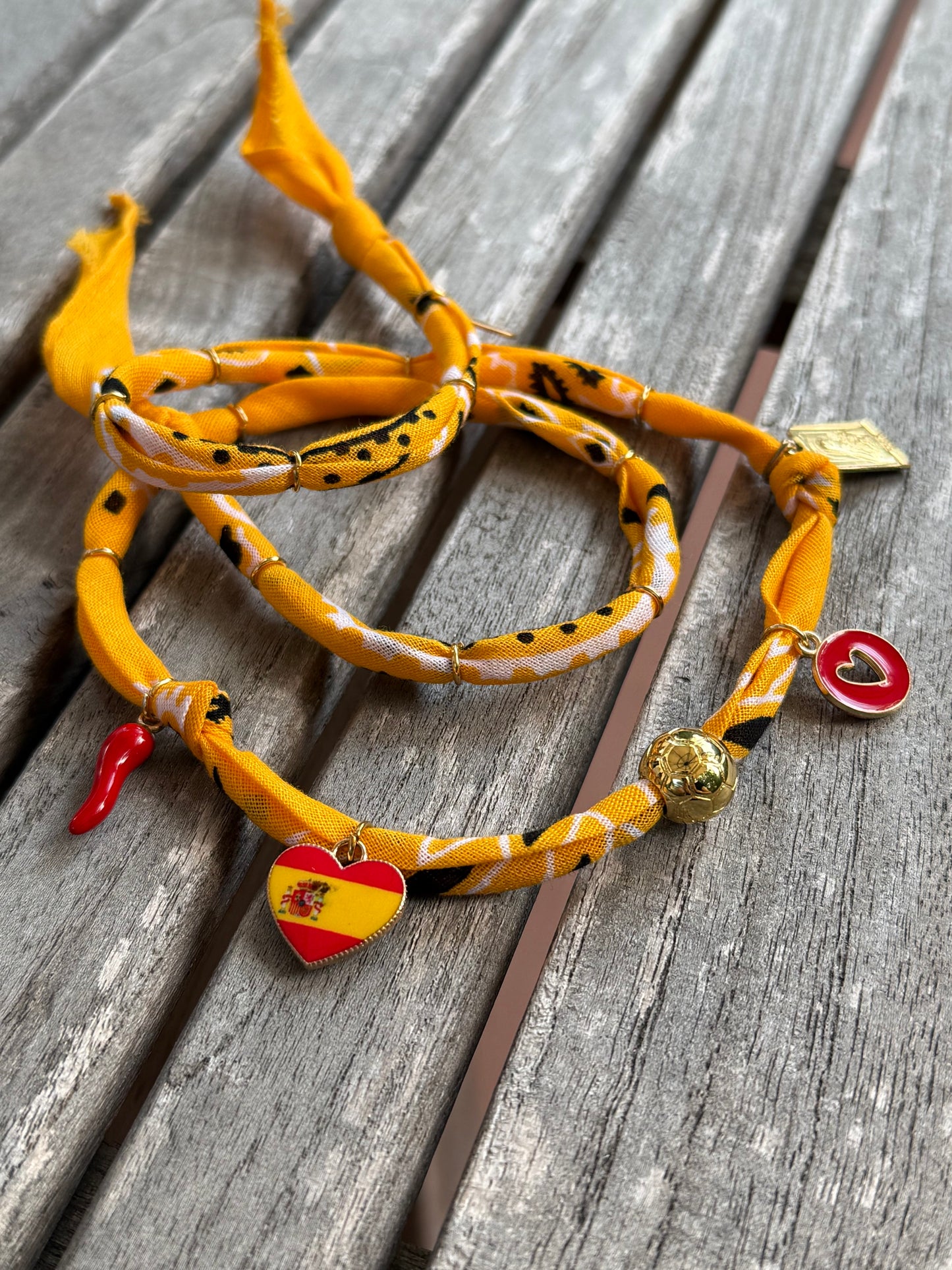 WORLD CUP SPAIN LOVE // Pealla Color Handmade Bandana Necklace