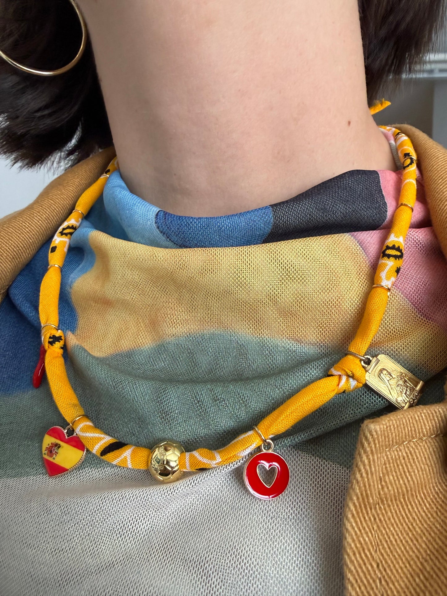 WORLD CUP SPAIN LOVE // Pealla Color Handmade Bandana Necklace