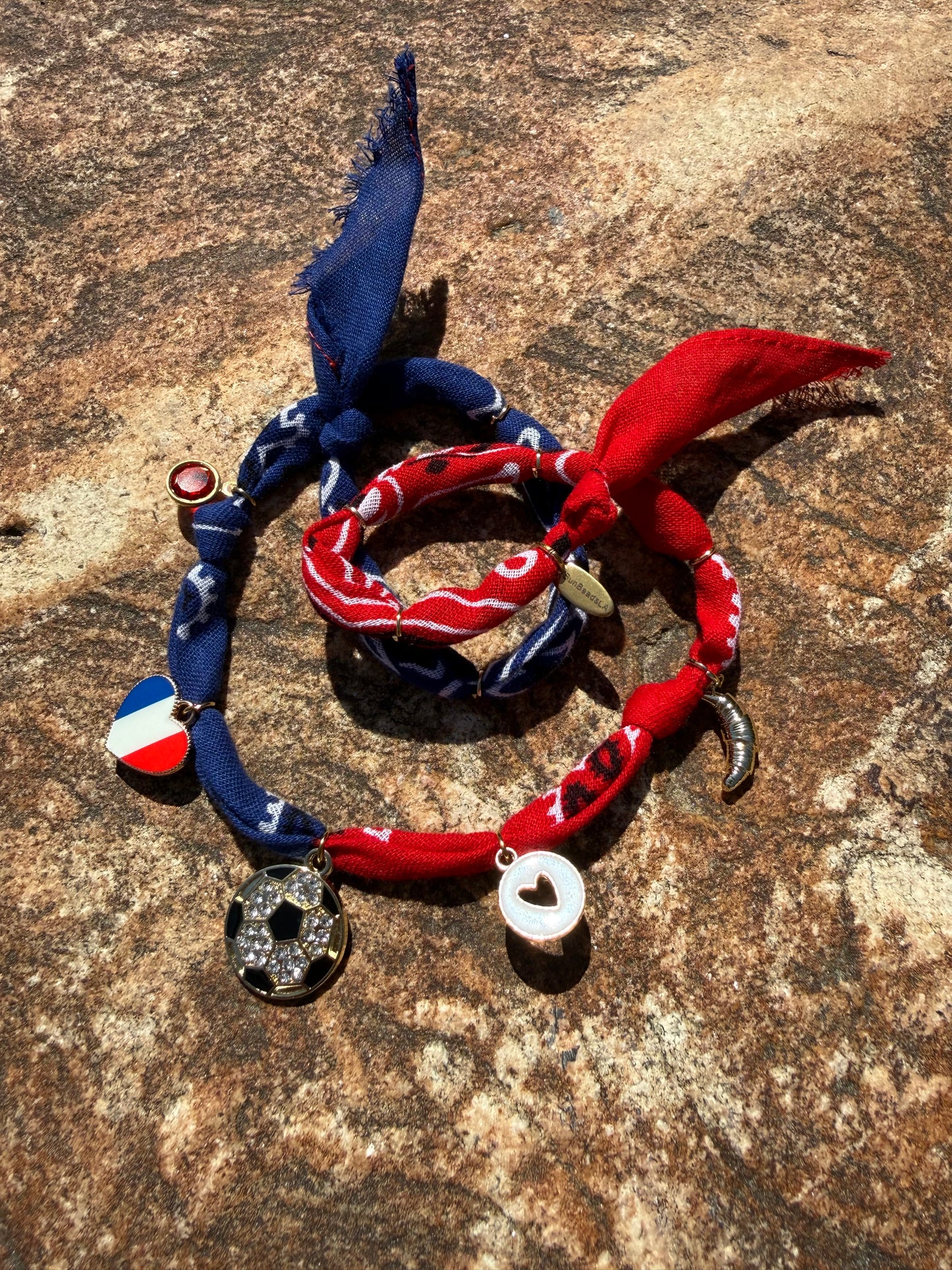 WORLD CUP FRANCE LOVE // Bicolor Handmade Bandana Necklace