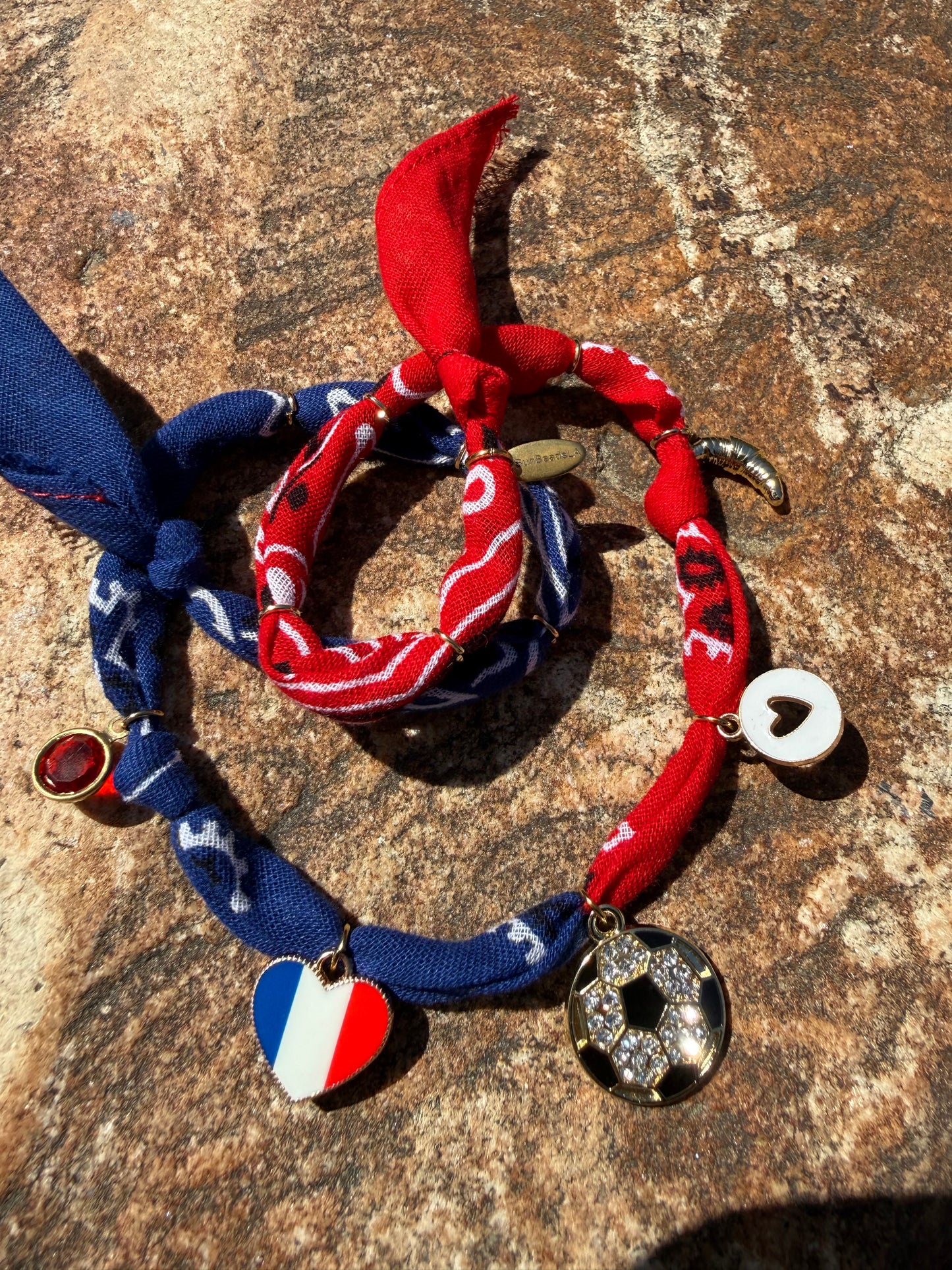 WORLD CUP FRANCE LOVE // Bicolor Handmade Bandana Necklace