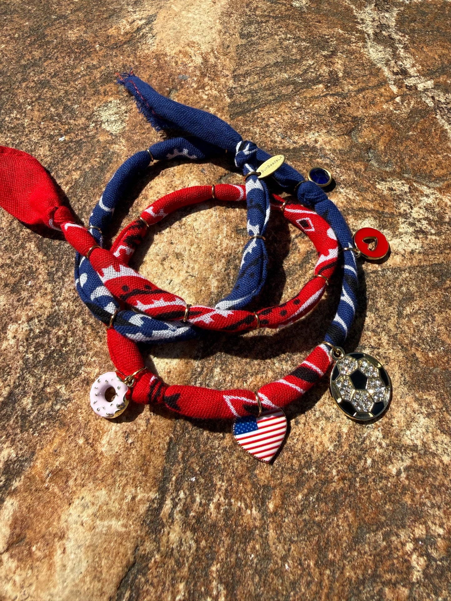 WORLD CUP USA LOVE // Bicolor Handmade Bandana Necklace