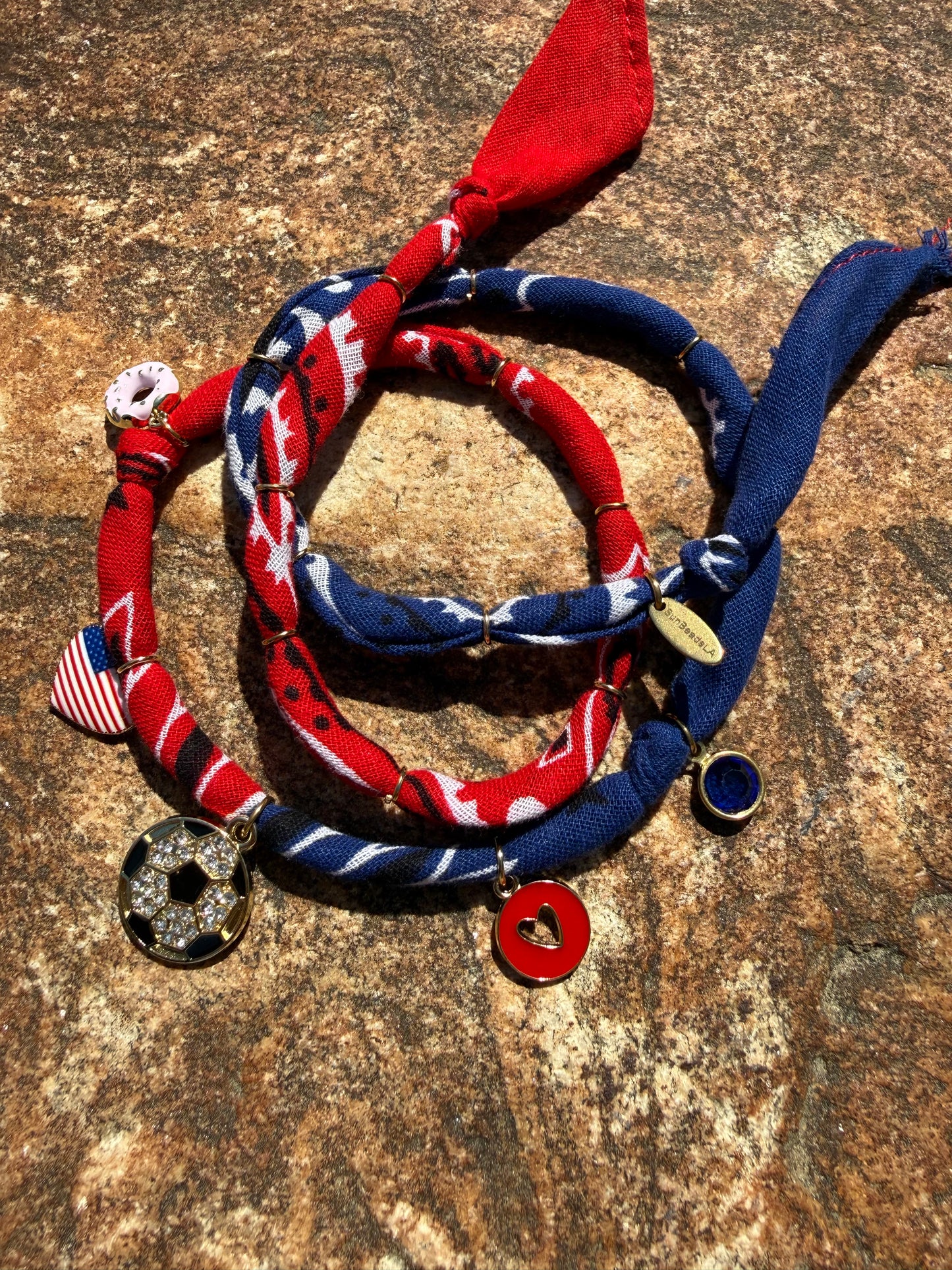 WORLD CUP USA LOVE // Bicolor Handmade Bandana Necklace