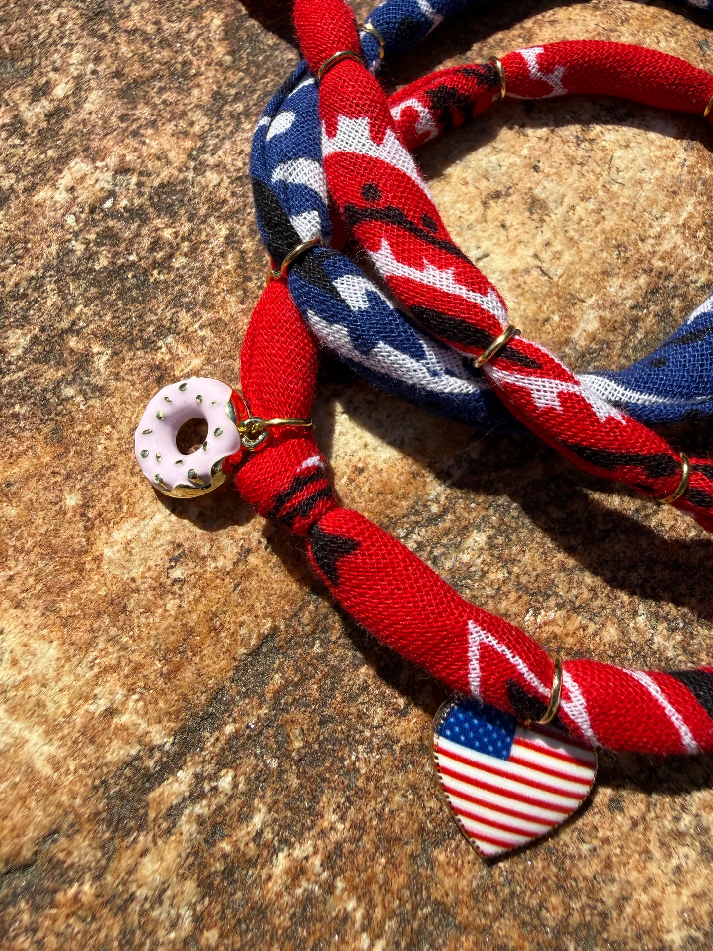 WORLD CUP USA LOVE // Bicolor Handmade Bandana Necklace