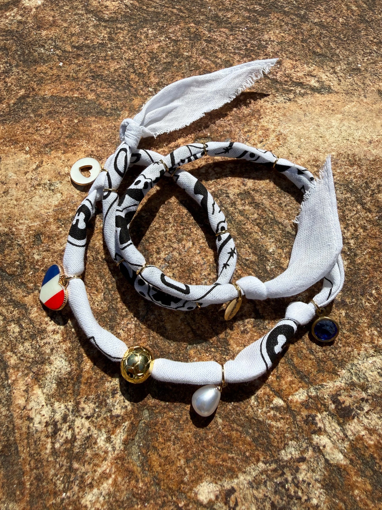 WORLD CUP FRANCE LOVE // White Handmade Bandana Necklace
