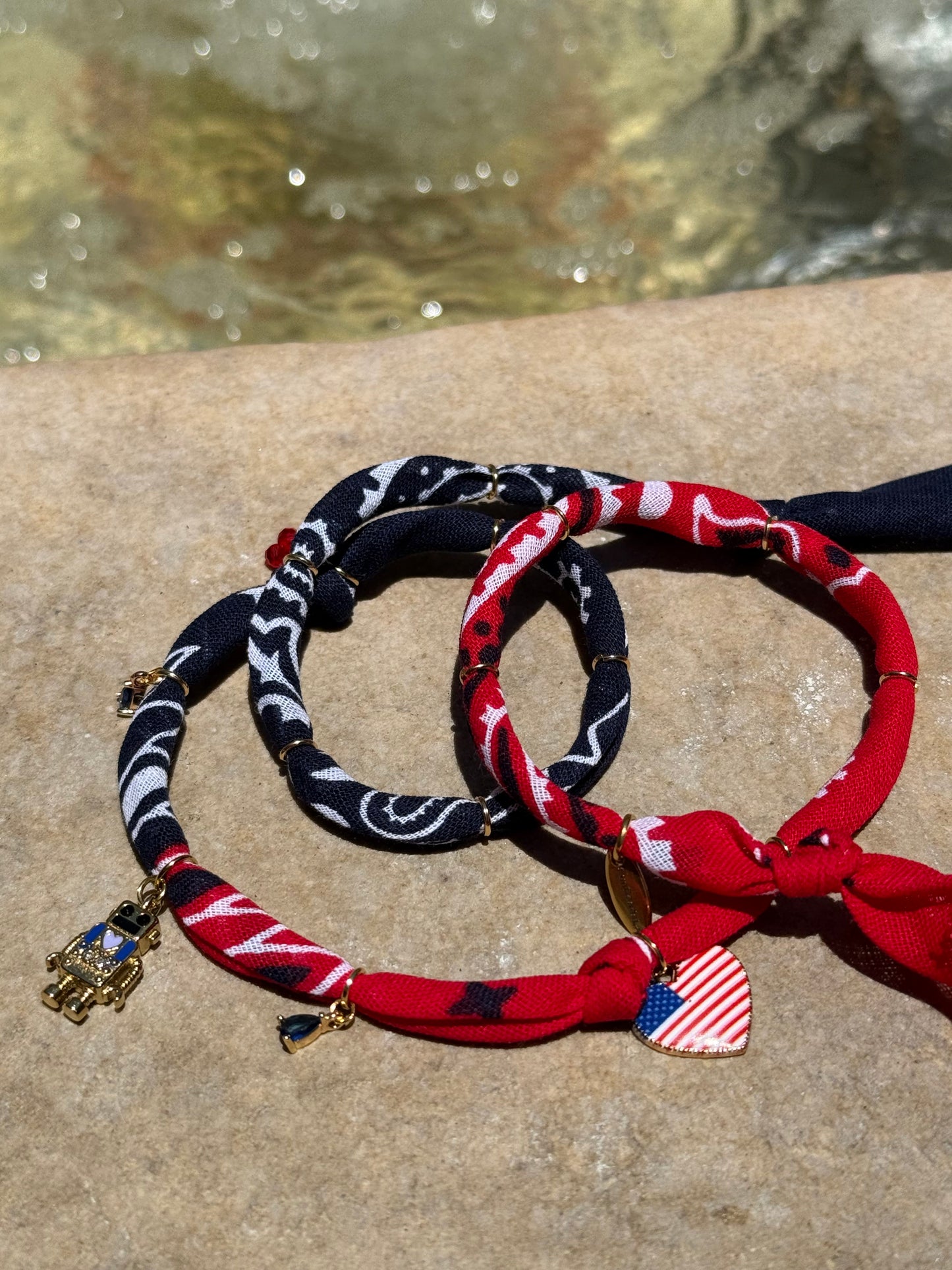 MAX THE ROBOT // Red & Blue Bandana Necklace