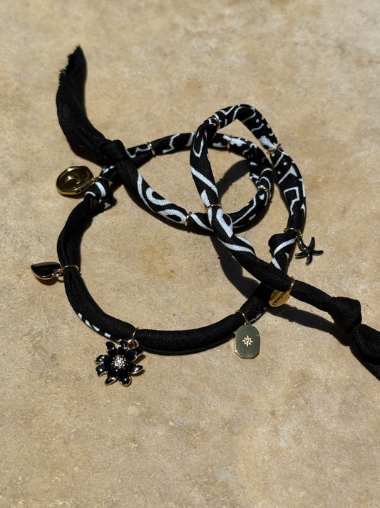 SUNFLOWER // Black Handmade Bandana Necklace