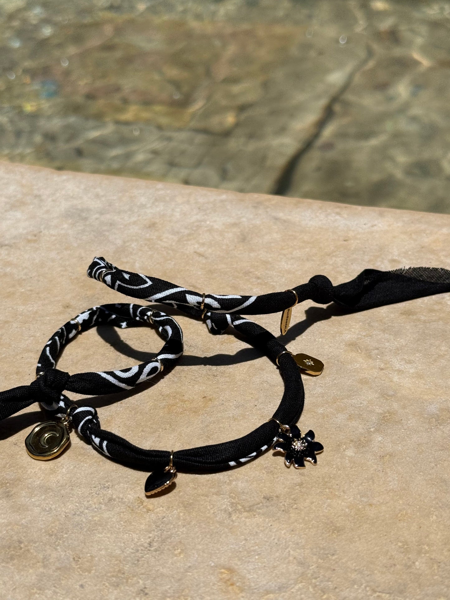 SUNFLOWER // Black Handmade Bandana Necklace