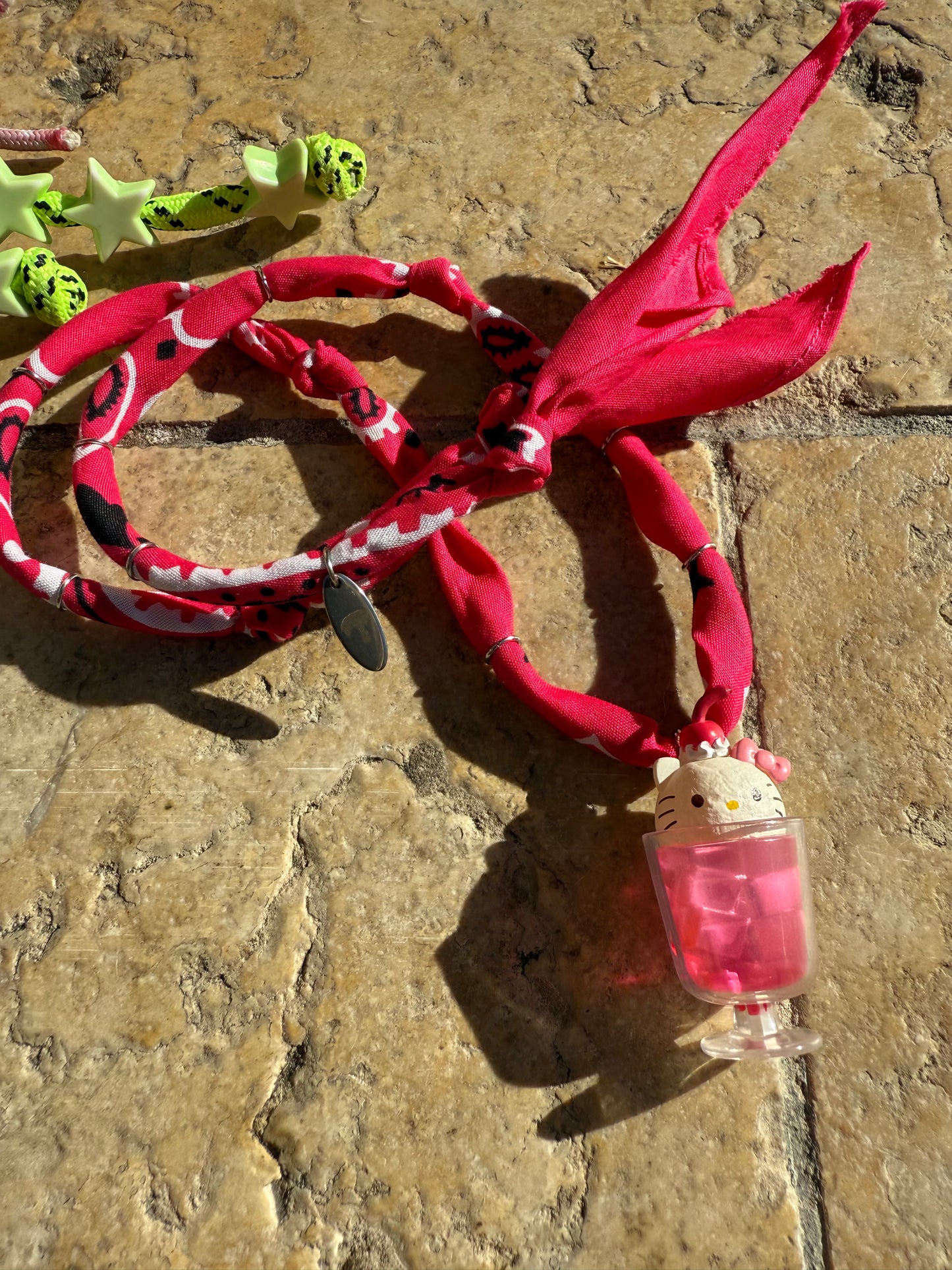 HELLO KITTY // Hot Pink Handmade Bandana Necklace