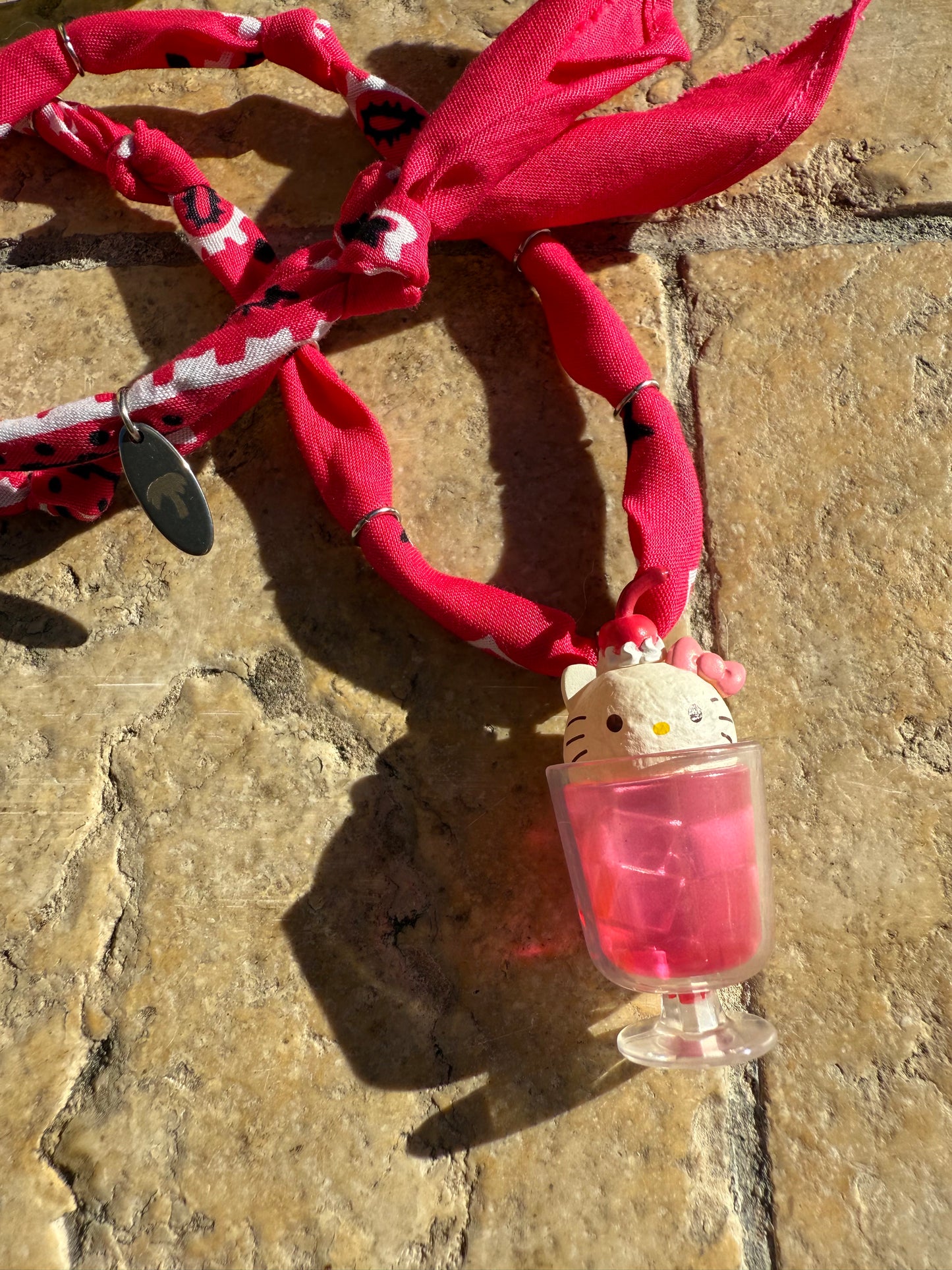 HELLO KITTY // Hot Pink Handmade Bandana Necklace