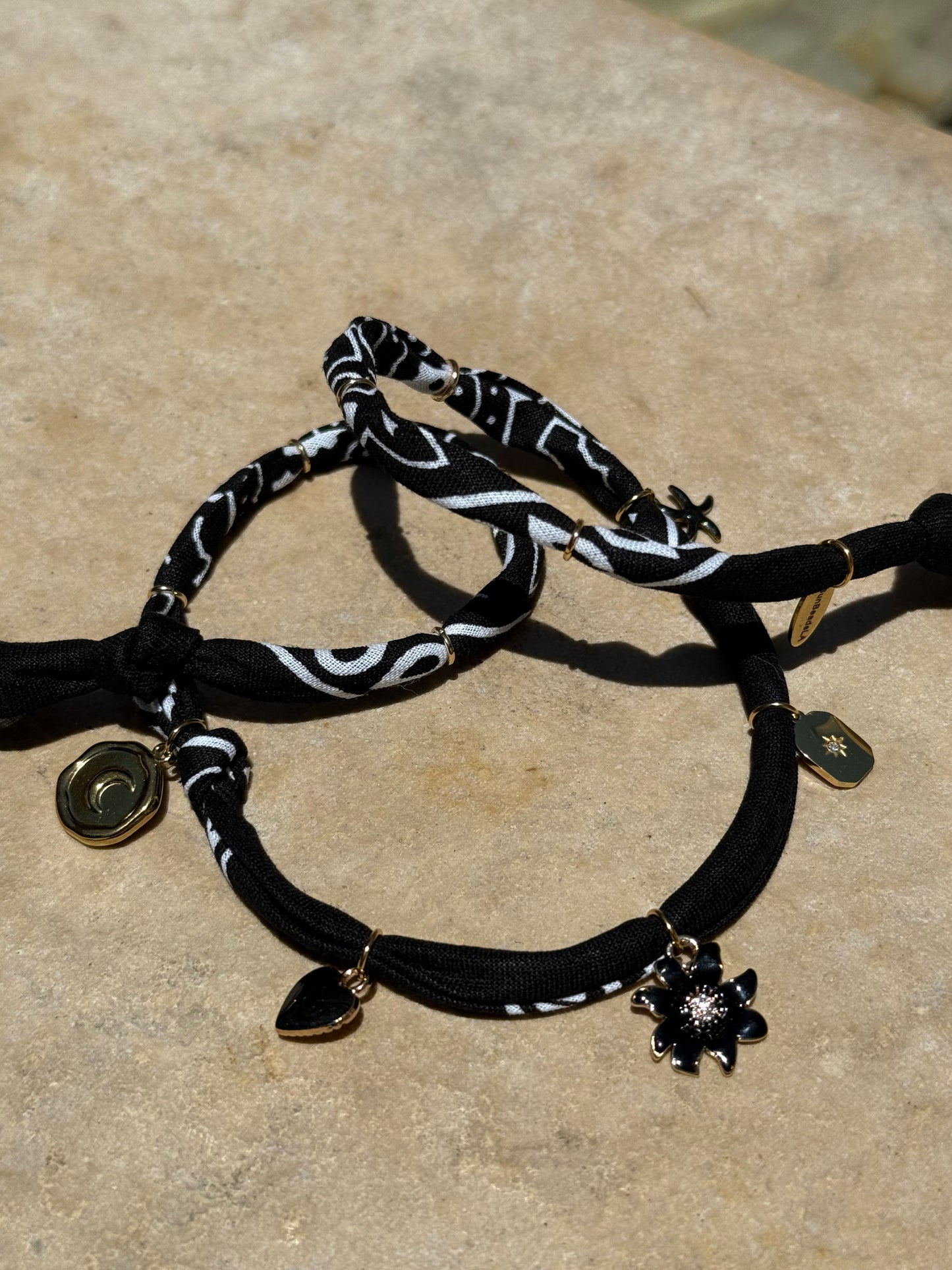 SUNFLOWER // Black Handmade Bandana Necklace