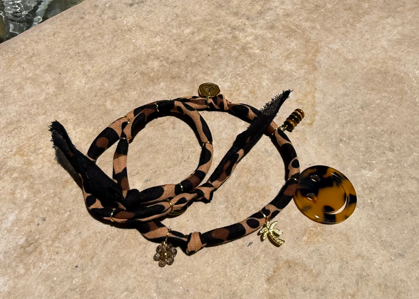 SMILEY #7 // Cheetah print Handmade Bandana Necklace