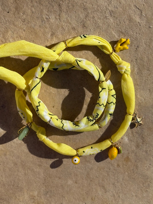 SQUEEZE ME // Lemon Yellow Handmade Bandana Necklace